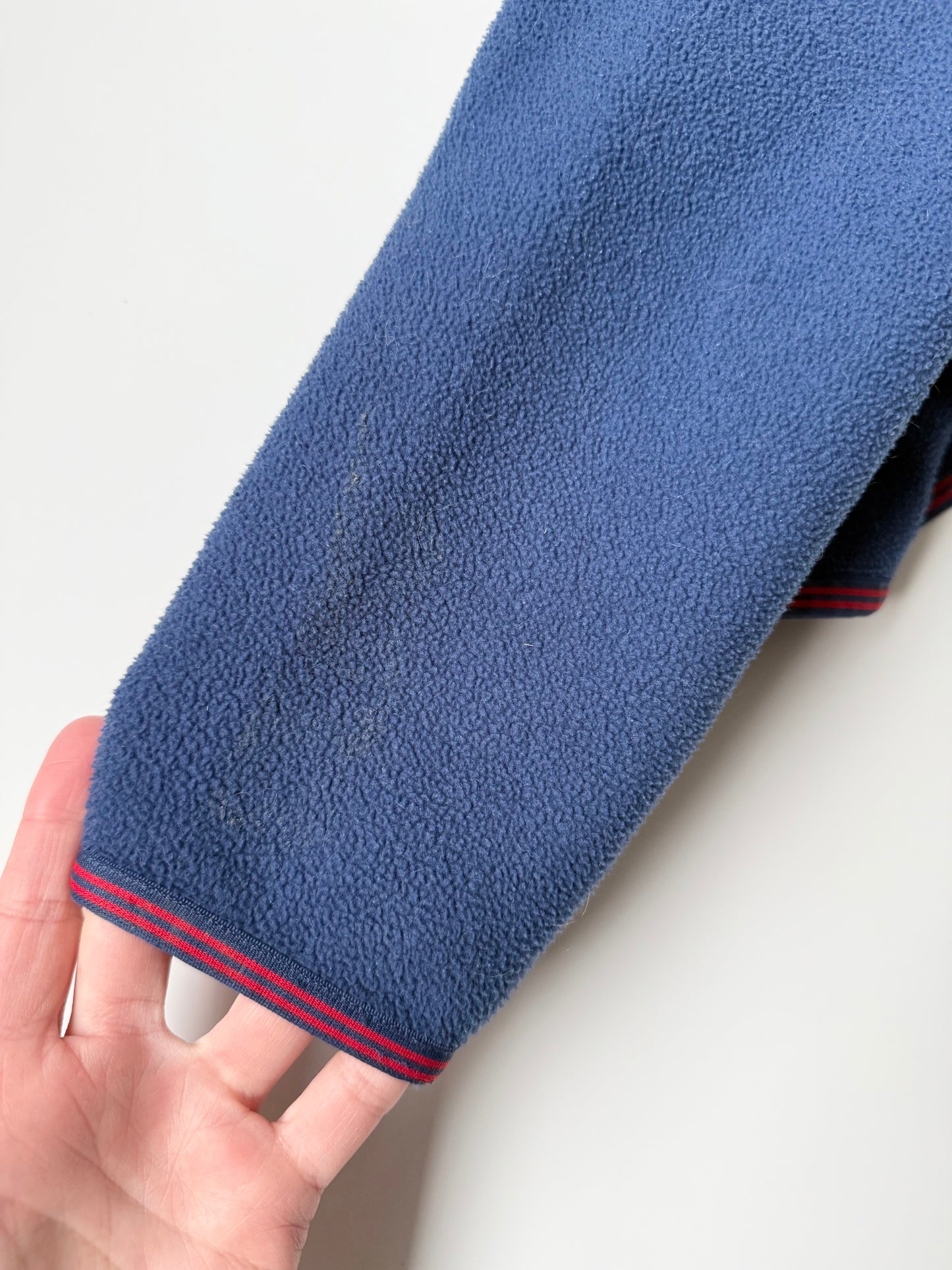 MEC Blue & Red Trim Hooded Fleece Zip Up (3T)