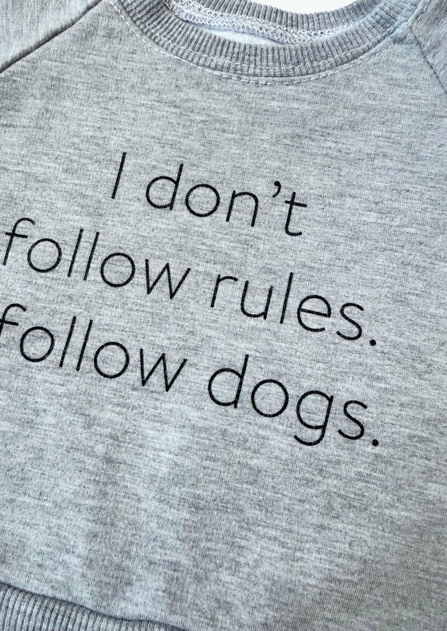 Portage & Main Grey “Follow Dogs” Crewneck Sweater (0-6 Months)