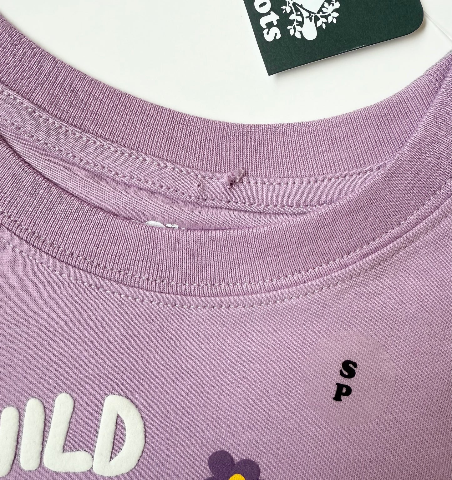 Roots Kids Purple “Run Wild” Flower Cropped T-Shirt - New (5-6 Years)