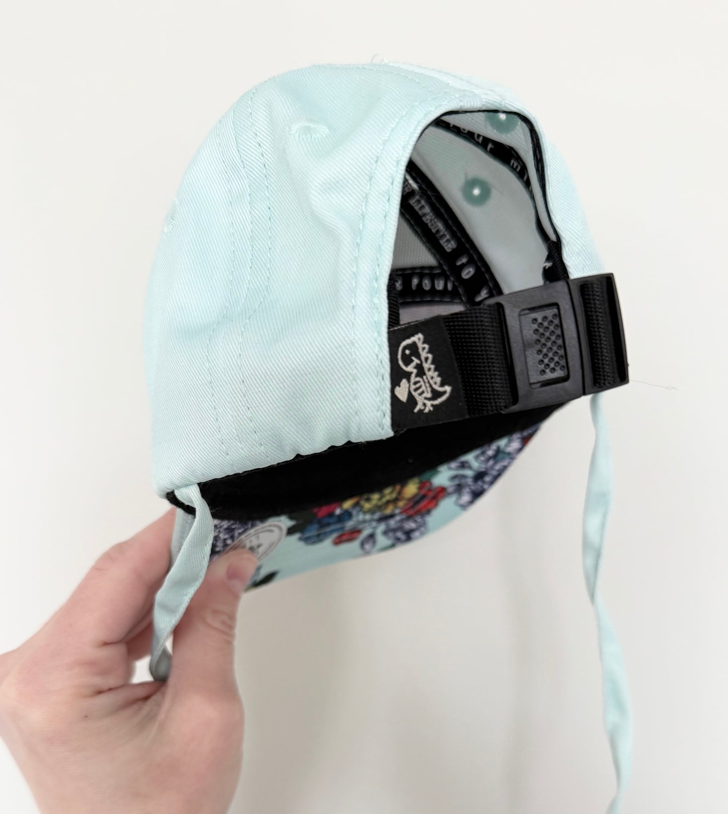 LP Apparel Light Blue Floral SnapBack Hat - Tie Up (0-6 Months)