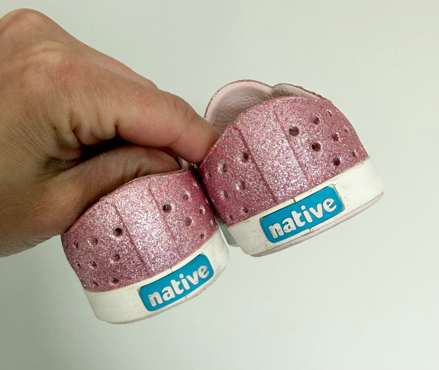 Native Pink Sparkle Jefferson Slip Ons (C6)