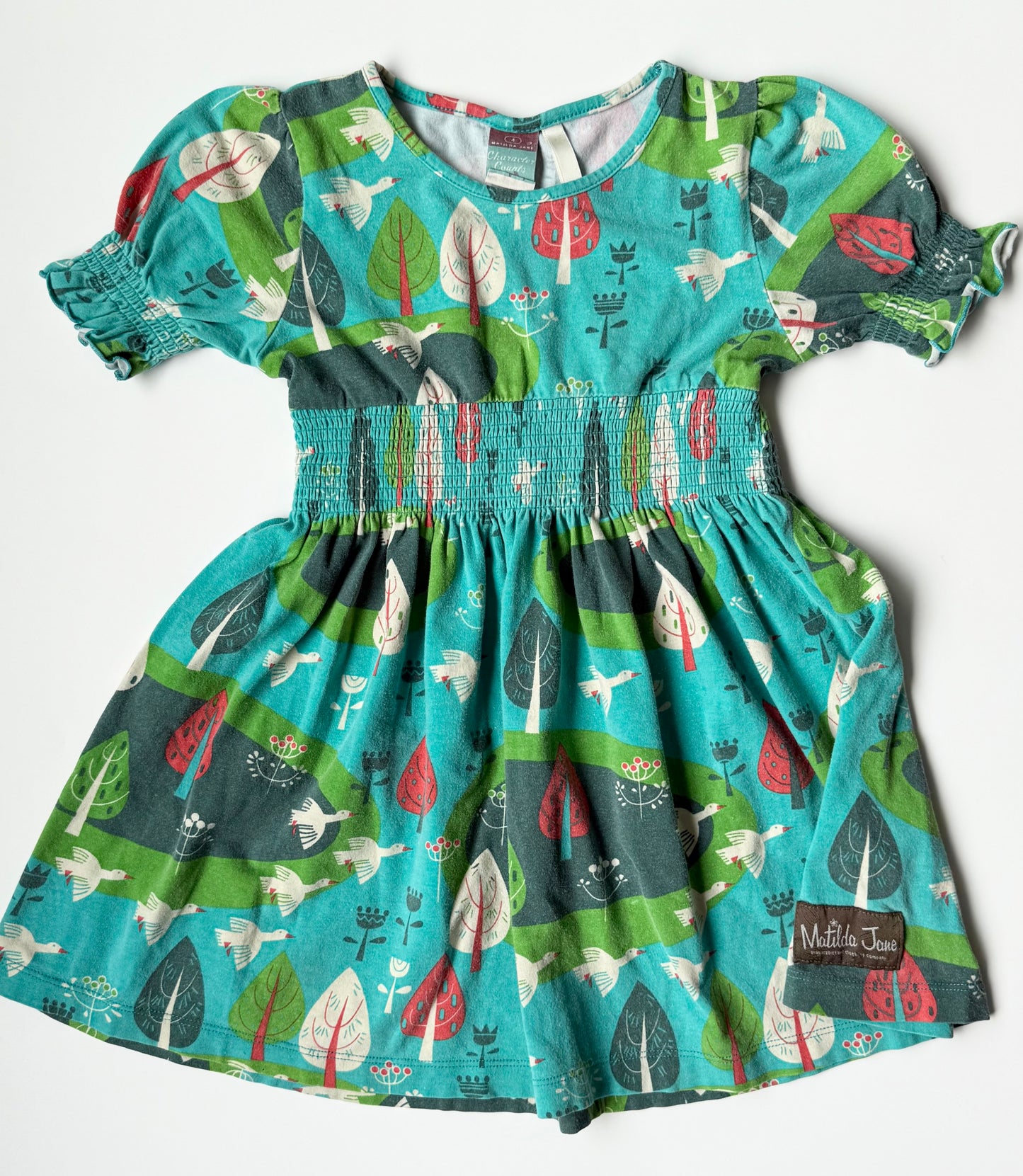 Matilda Jane Blue & Green Park Short Sleeve Dress (4T)