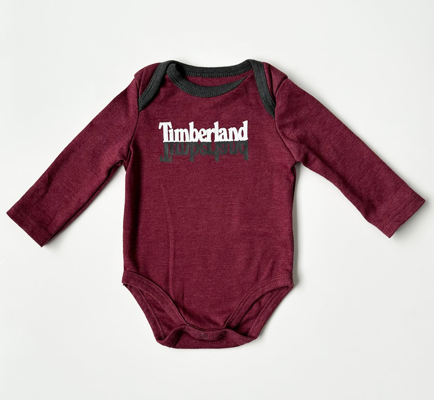 Timberland Maroon Long Sleeve Bodysuit (0-3 Months)