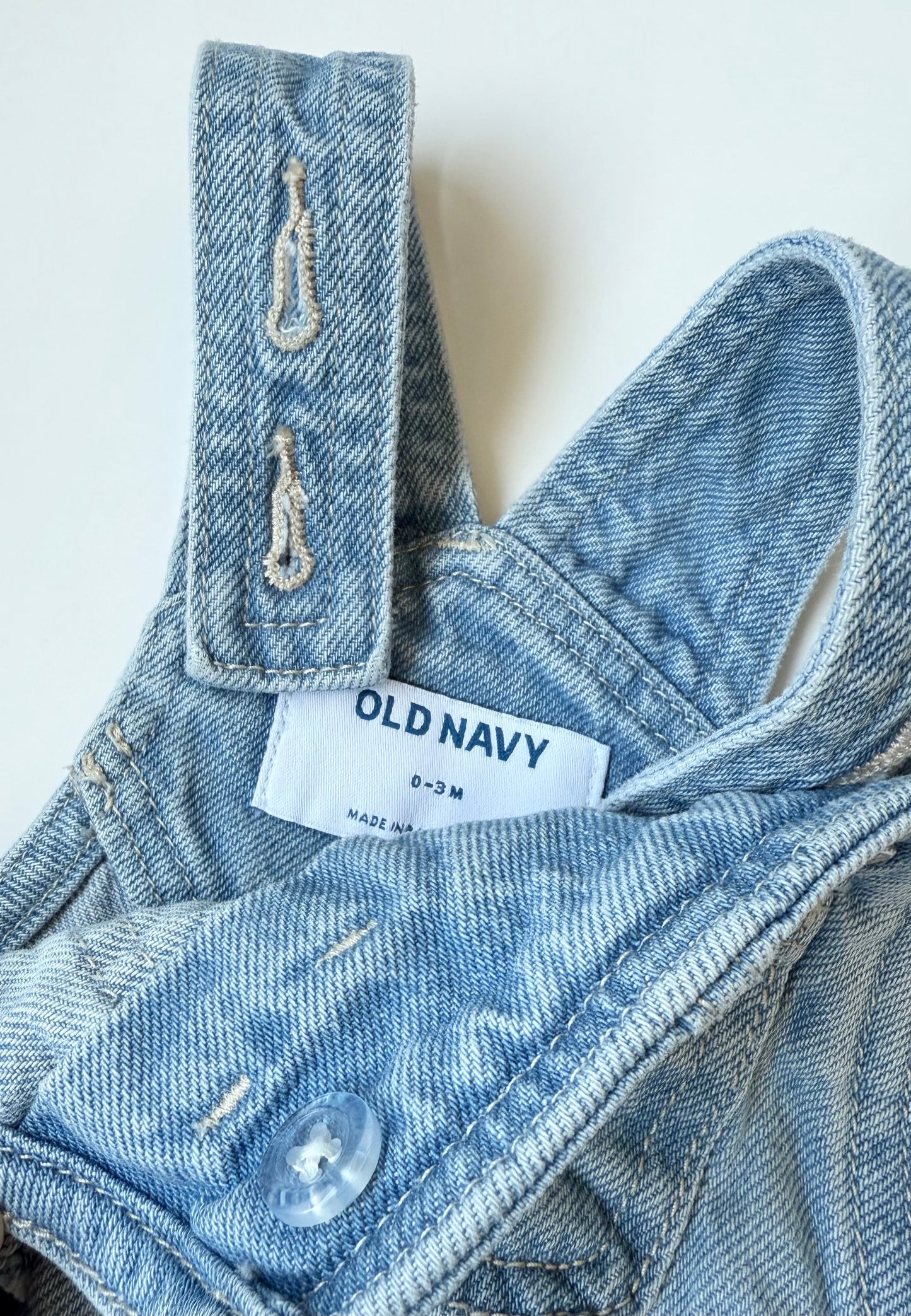 Old Navy Jean Bubble Overall Romper (0-3 Months)