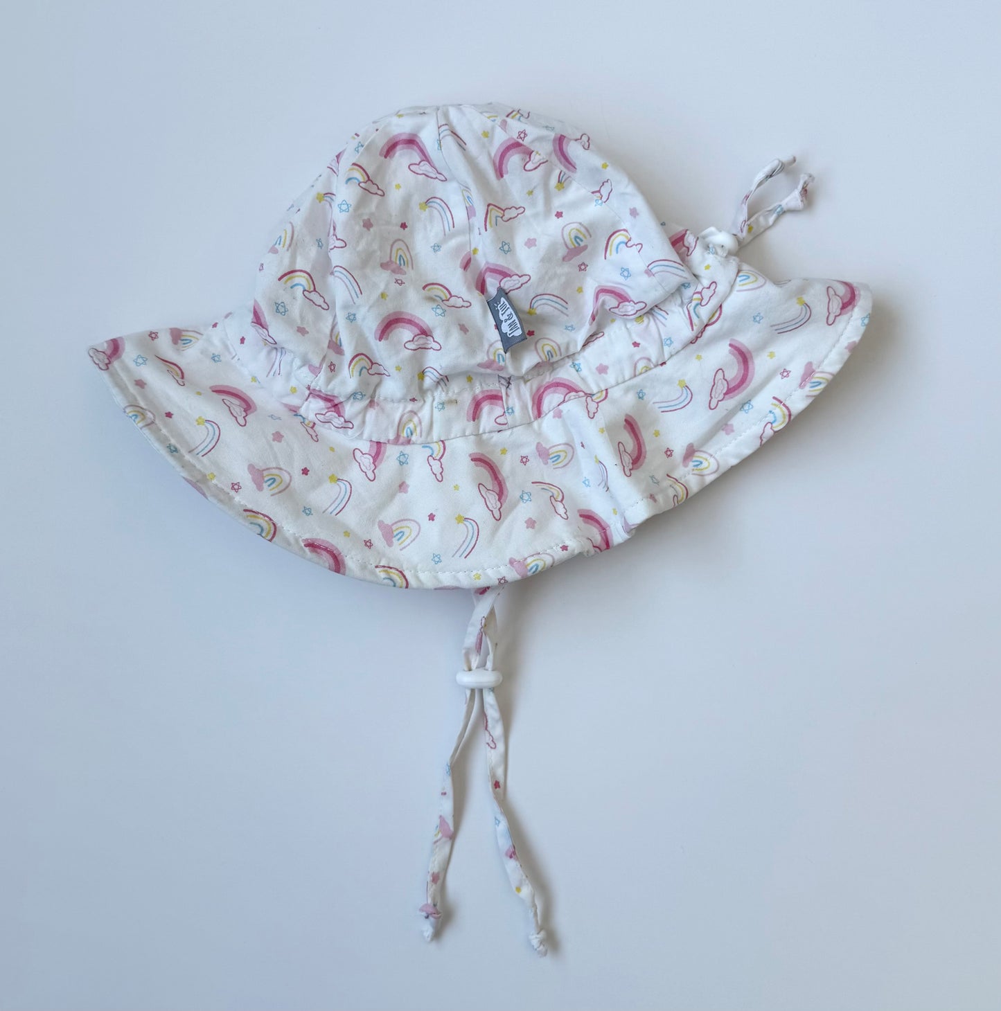 Jan & Jul White Rainbows Sun Hat (6-24 Months - Medium)