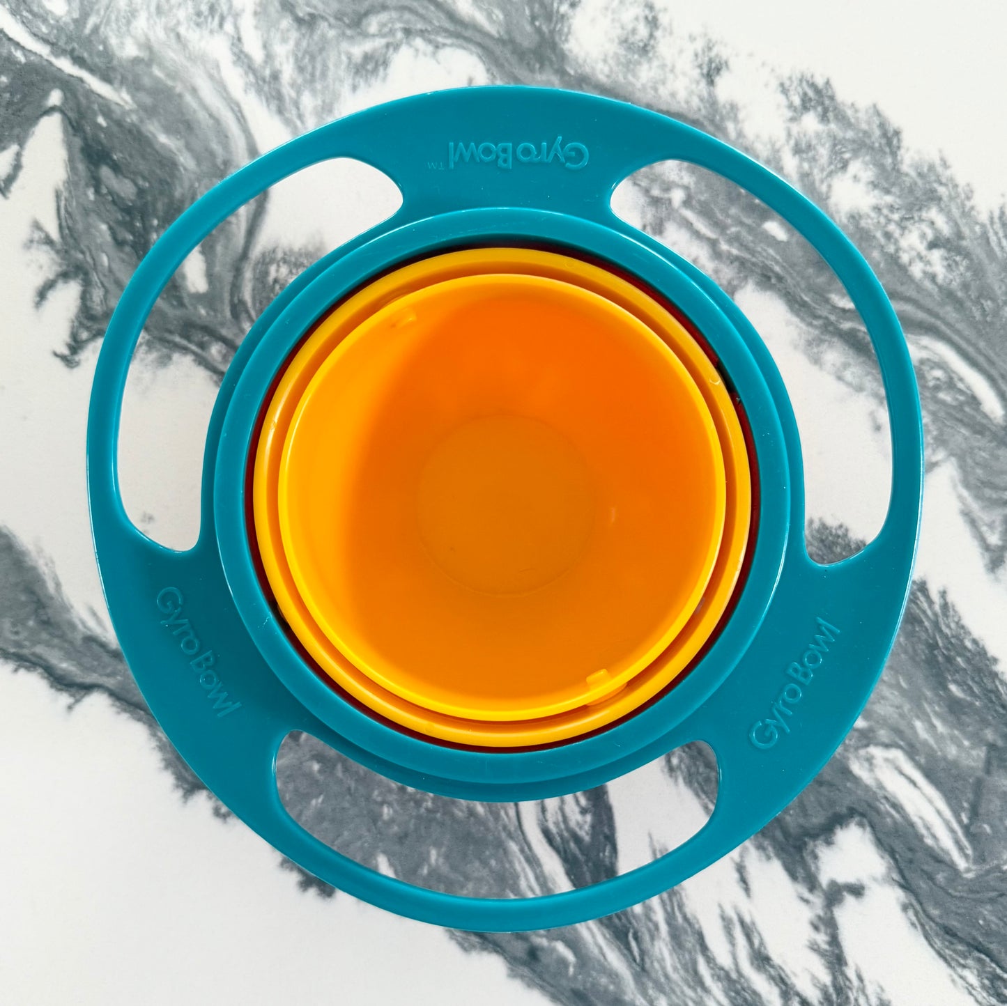 GyroBowl Turquoise & Orange Non-Spill Snack Bowl