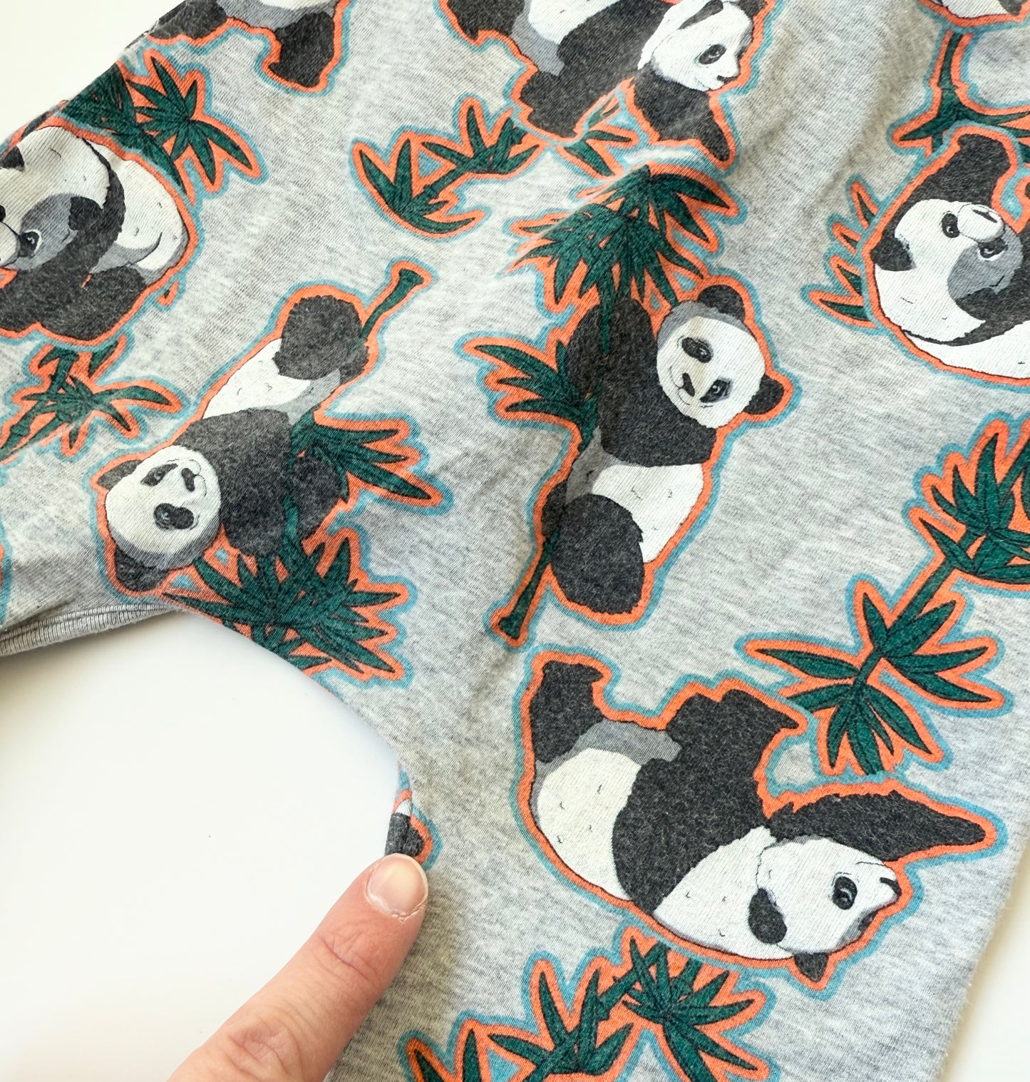 Bonds Wondersuit Grey & Neon Pandas Sleeper Romper (6-12 Months)