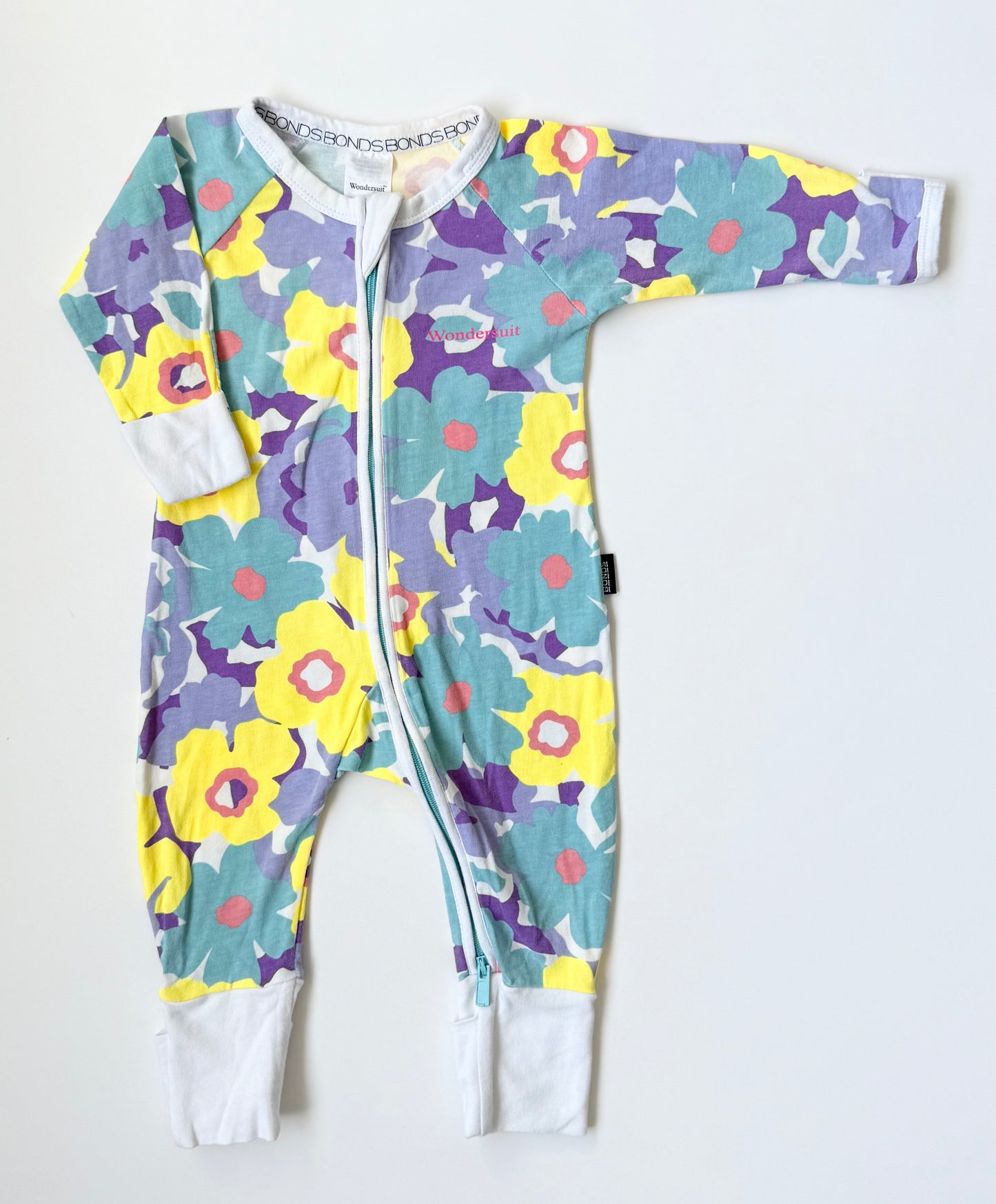 Bonds Wondersuit Pastel Florals Sleeper Romper (0-3 Months)