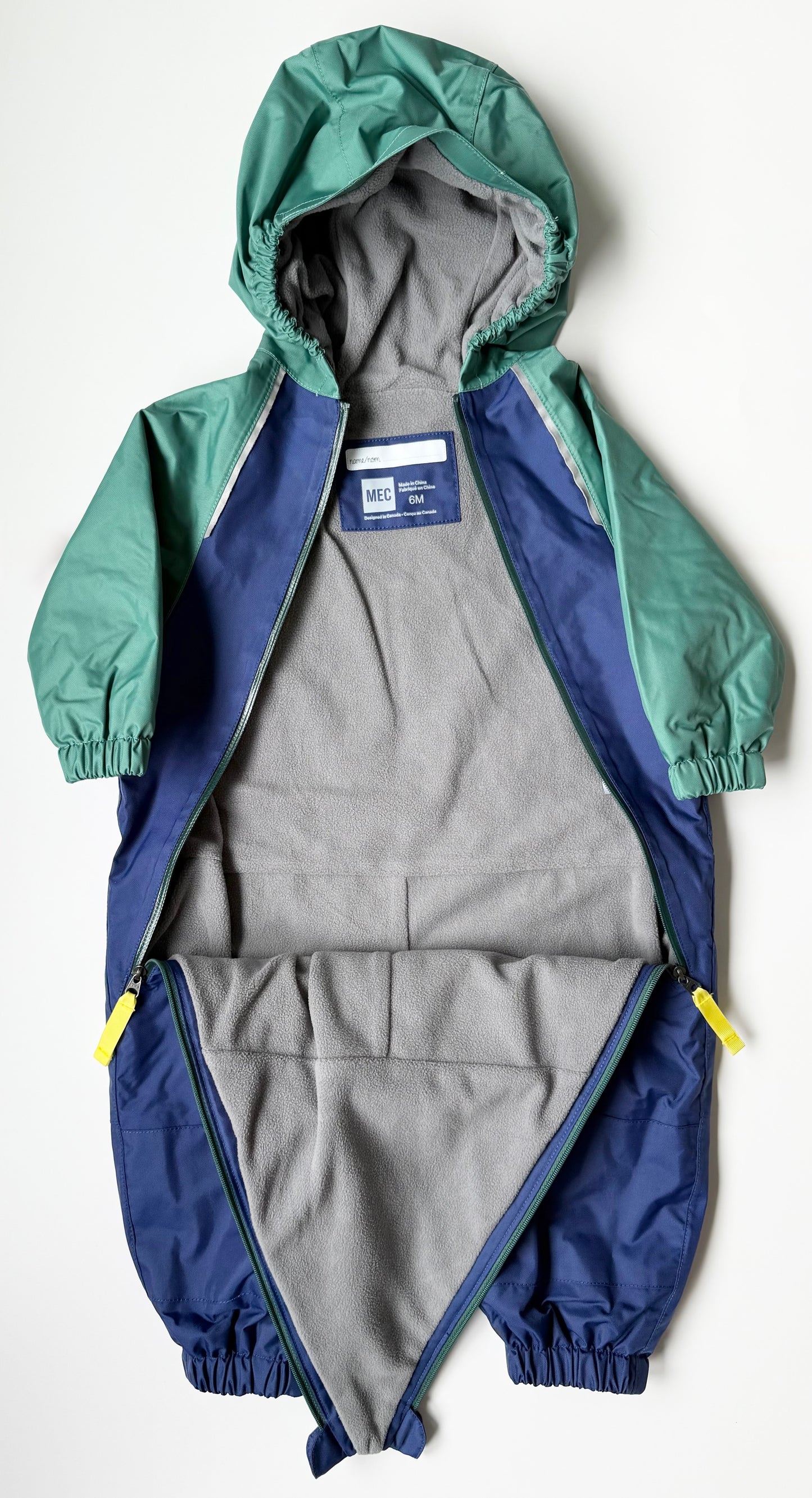 MEC Blue & Green Fleece Lined Cozy Newt Suit (6 Months)