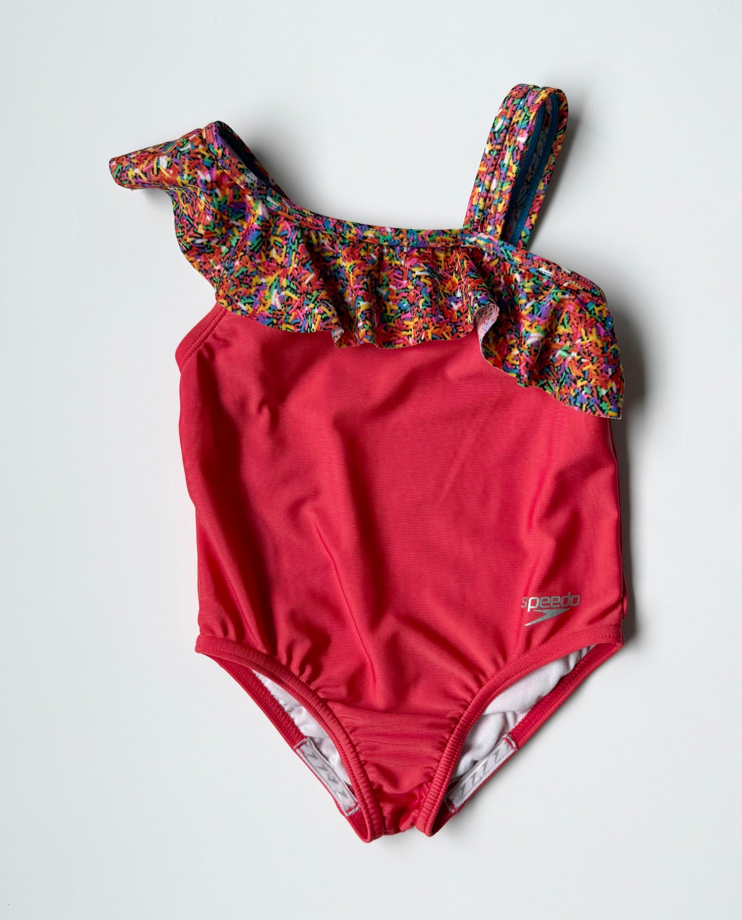 Speedo Red & Sprinkles Collar One Piece Swimsuit (5T)
