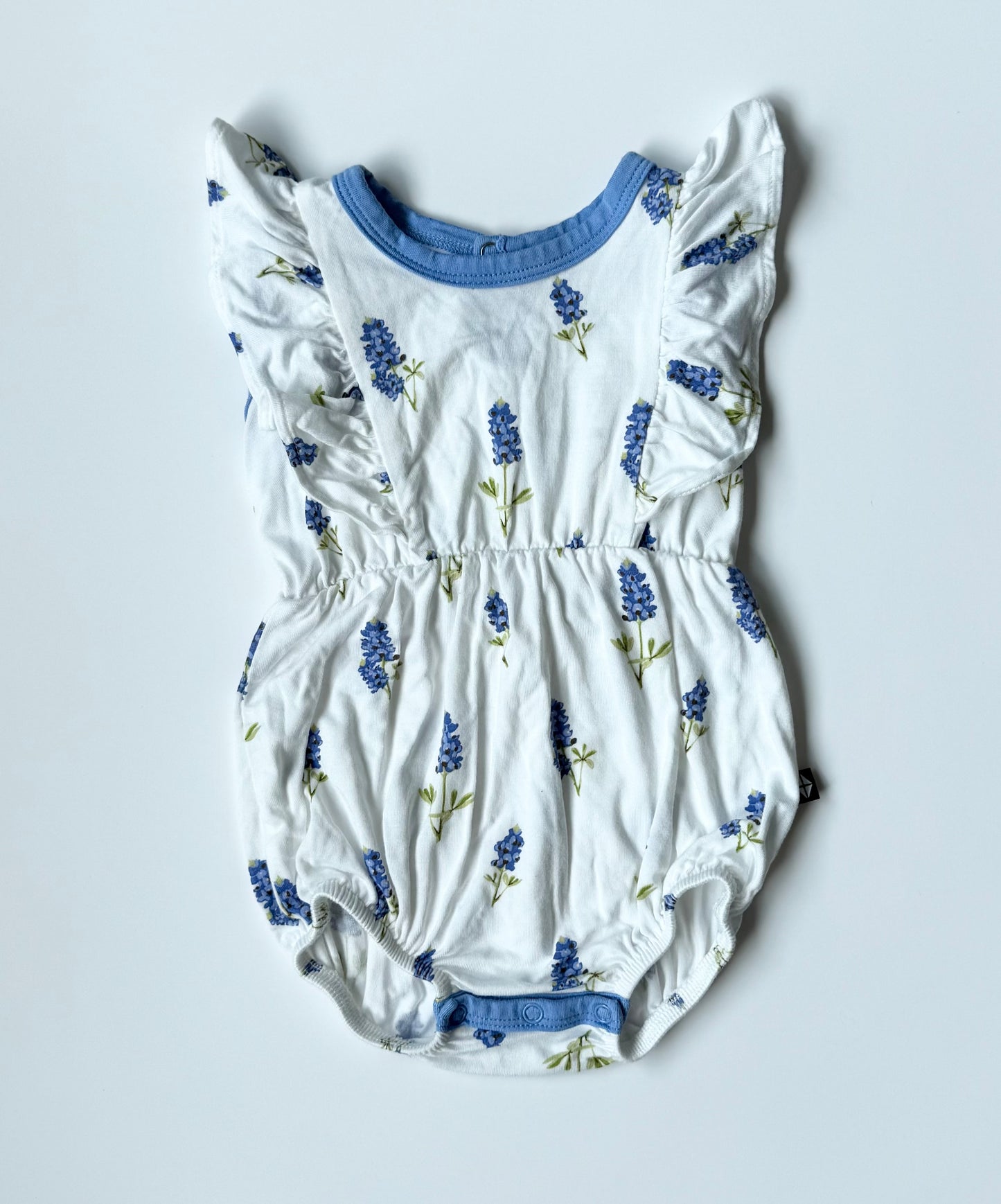 Kyte Periwinkle Blue Bonnet Sleeveless Bubble Romper (0-3 Months)