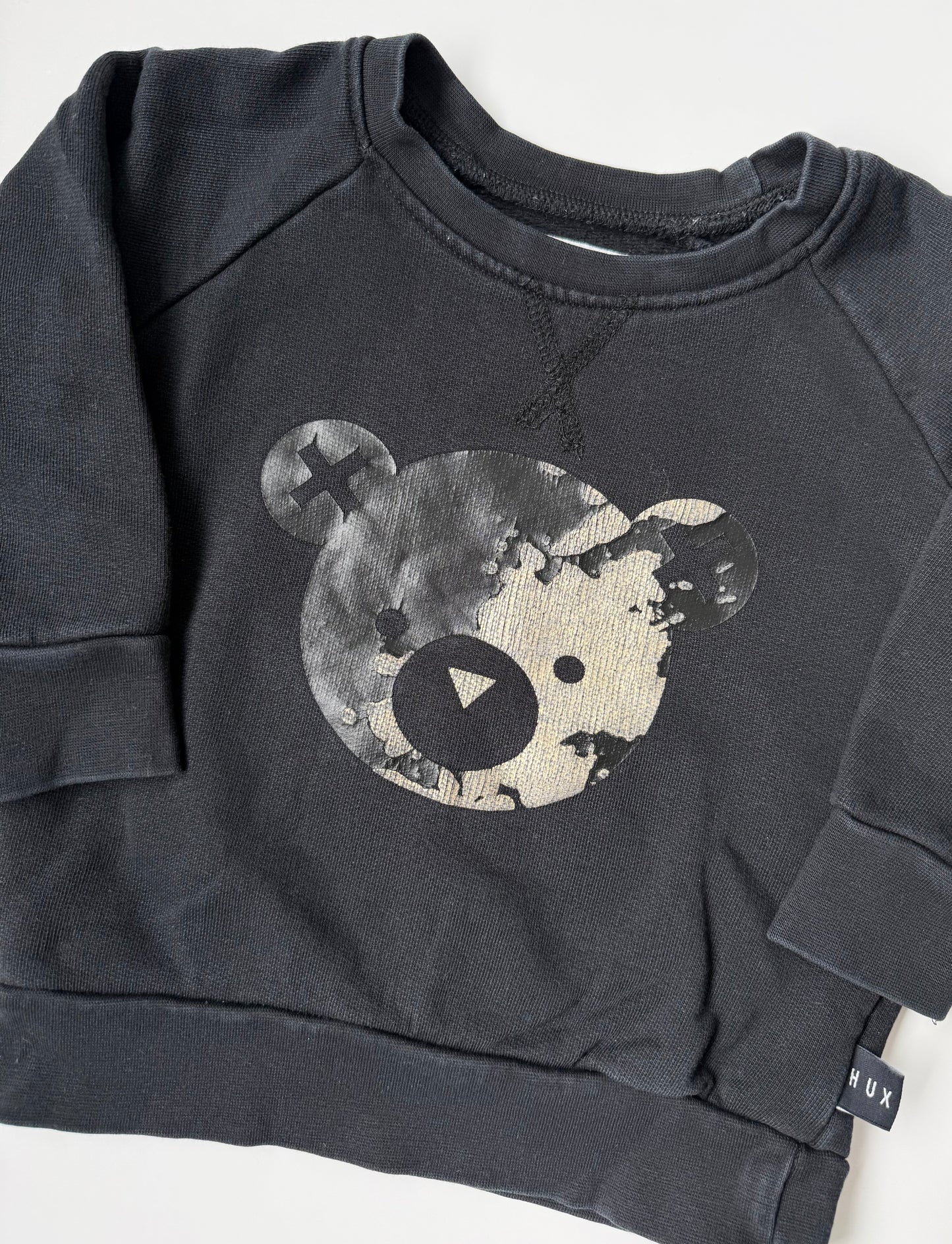 Huxbaby Black & Gold Bear Sweater (2T)