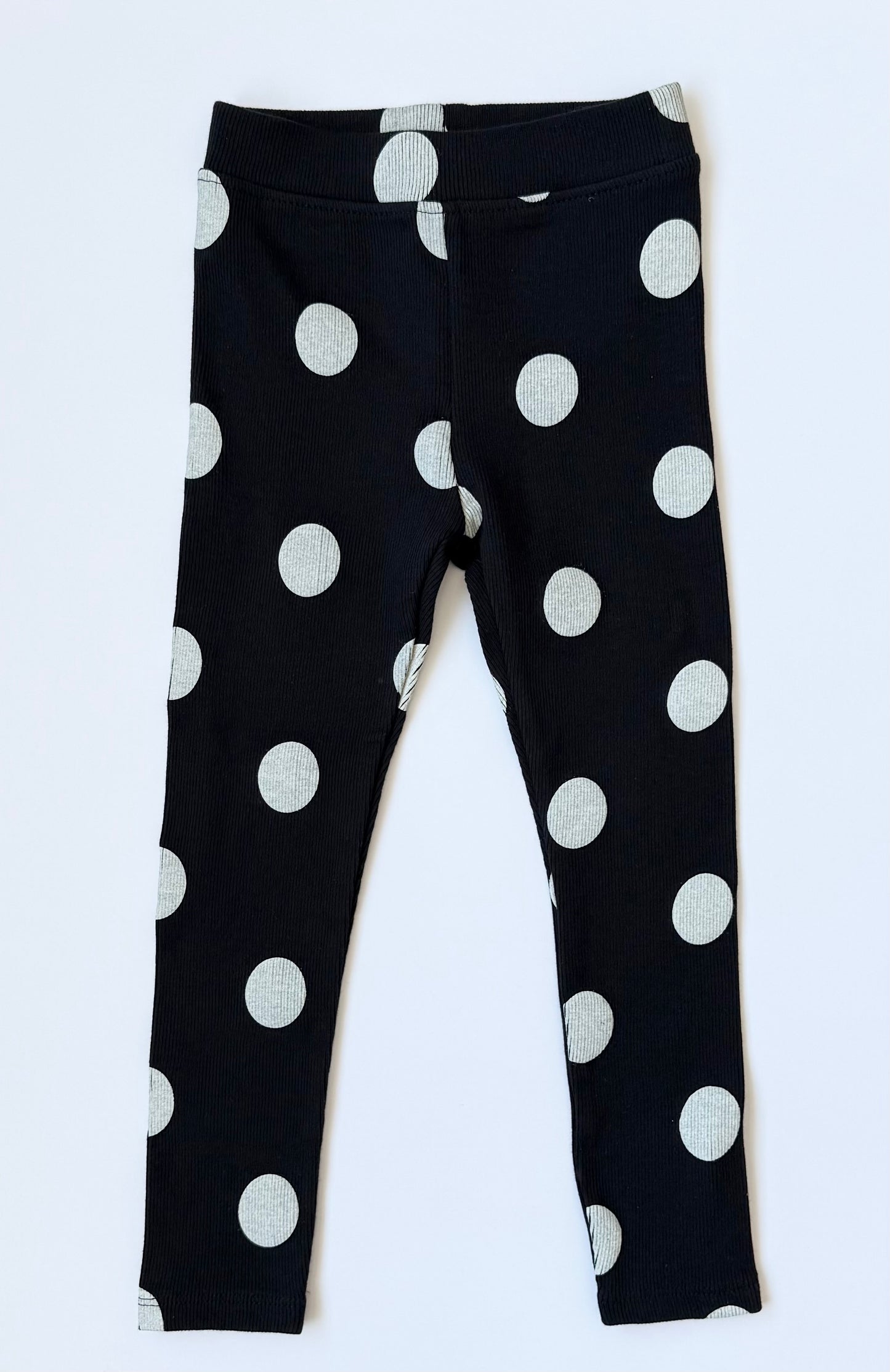 Zara Black & White Polkadot Sweater & Ribbed Leggings Set (4T)