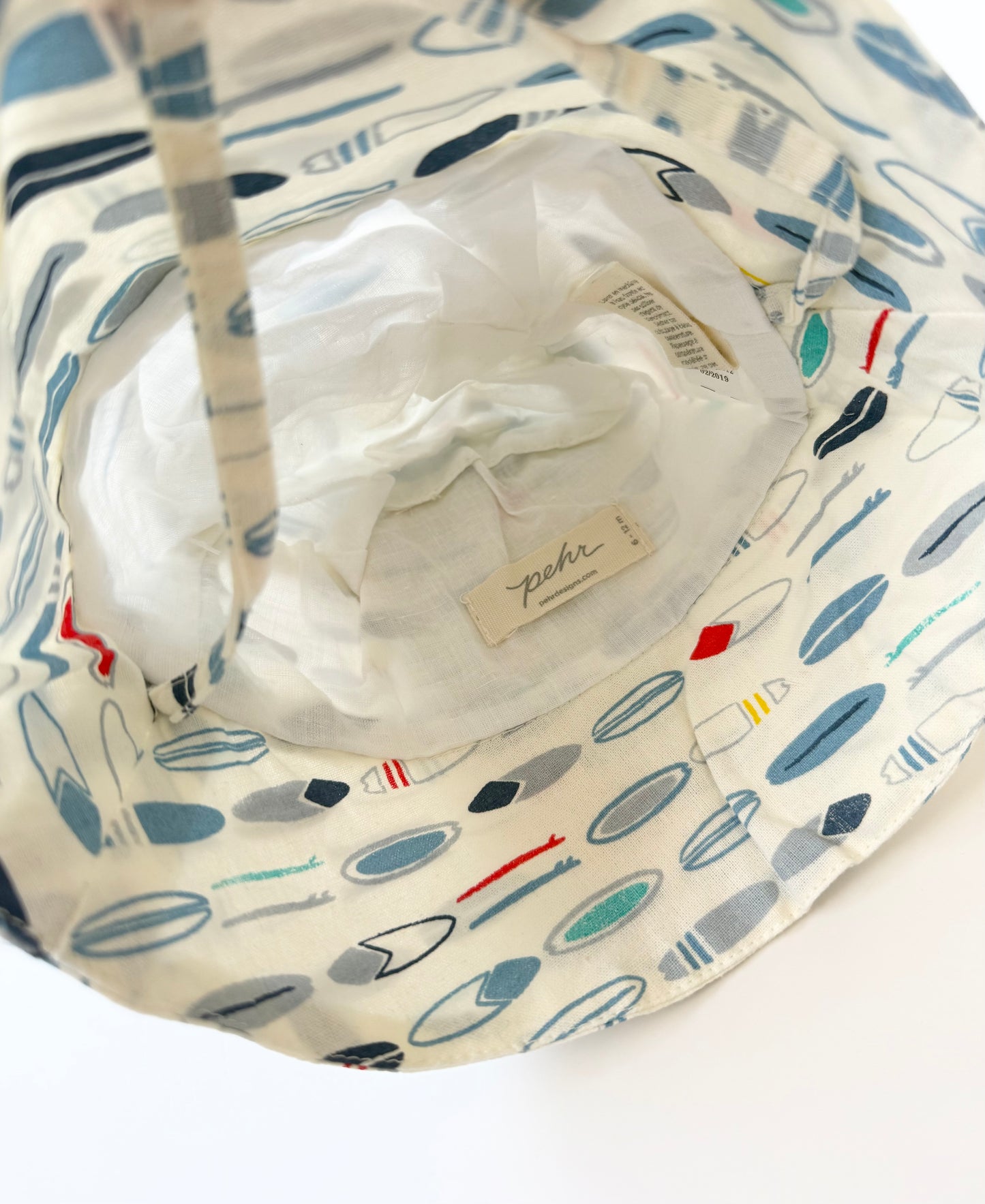 Pehr Indigo Baby White & Blue Surfboards Sun Hat - New (6-12 Months)