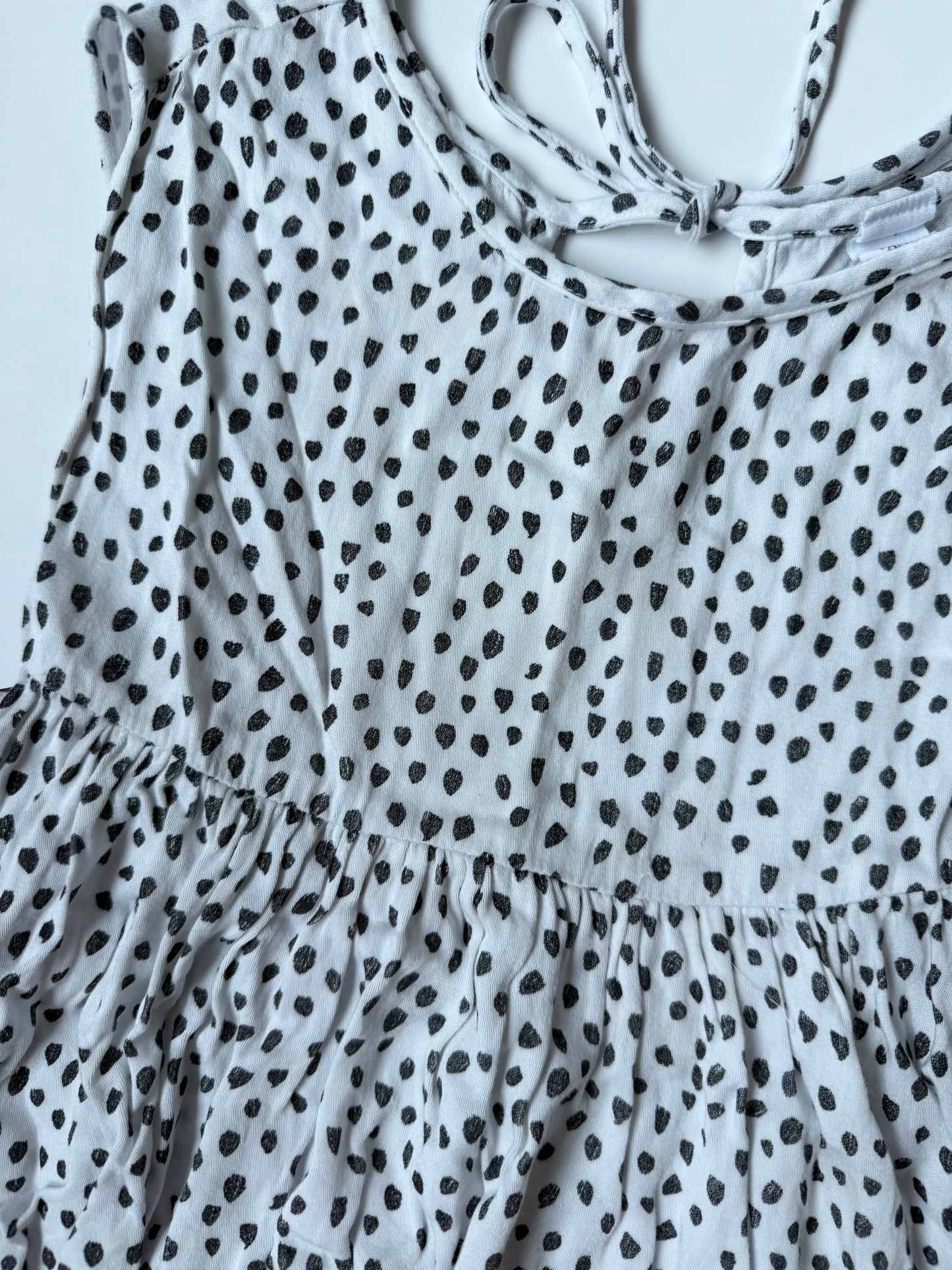 Alice + Ames White & Black Polkadot Sleeveless Dress (2T)