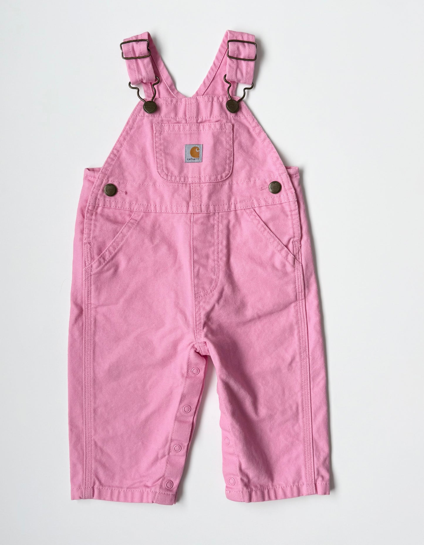 Carhartt Light Pink Canvas Bib Overalls (6 Months)