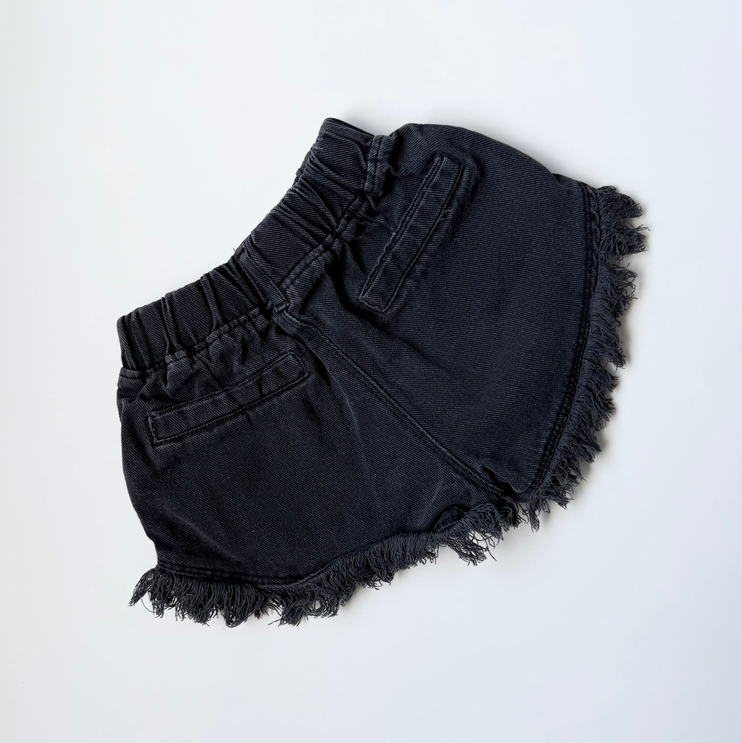 Black Fringe Jean Shorts (2/3 Years)