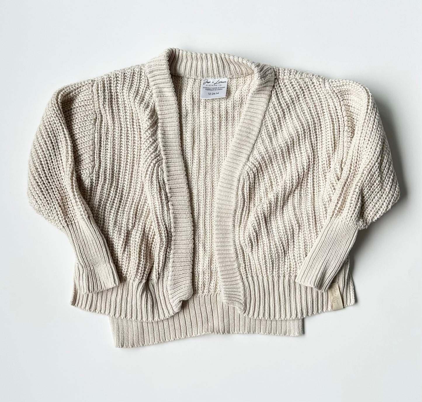 Jax & Lennon Beige Knit Cardigan (12-24 Months)