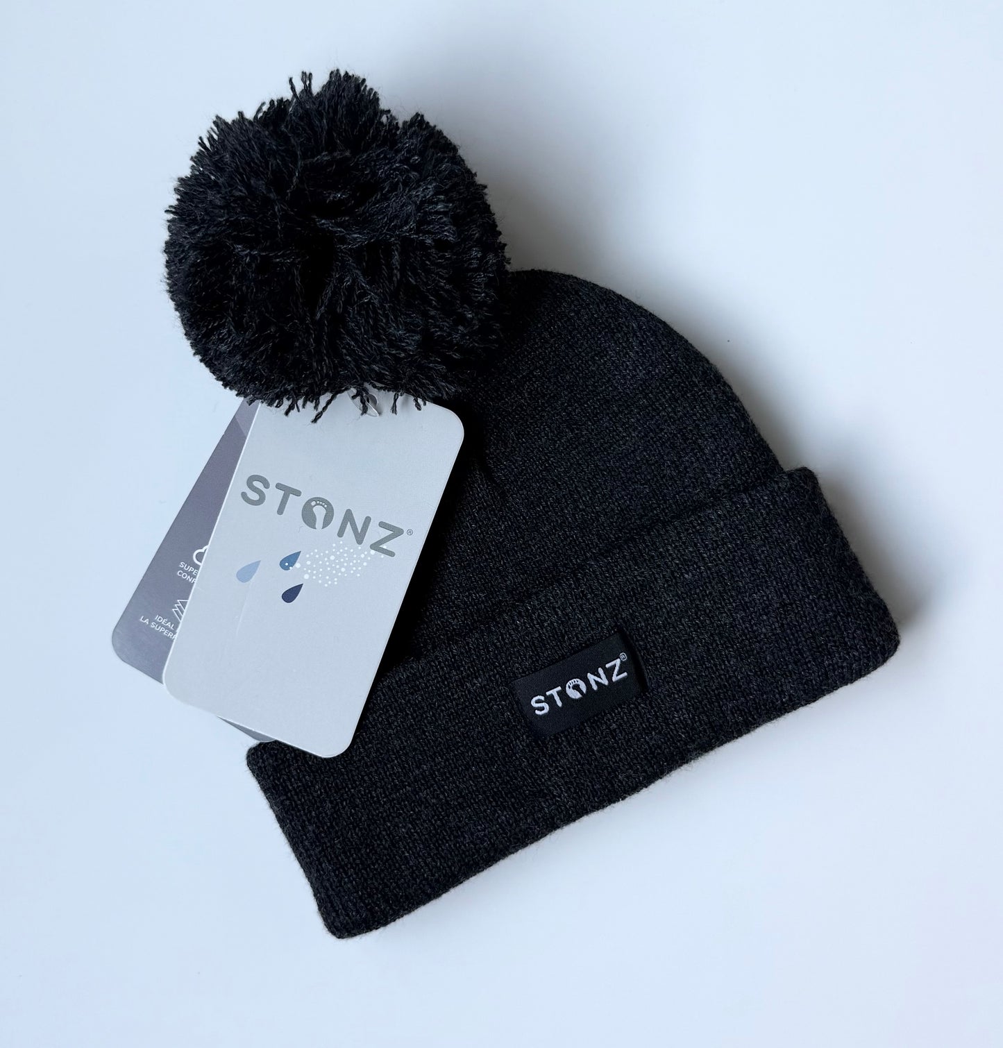 Stonz Heather Charcoal Pom Beanie - New (2-4 Years)