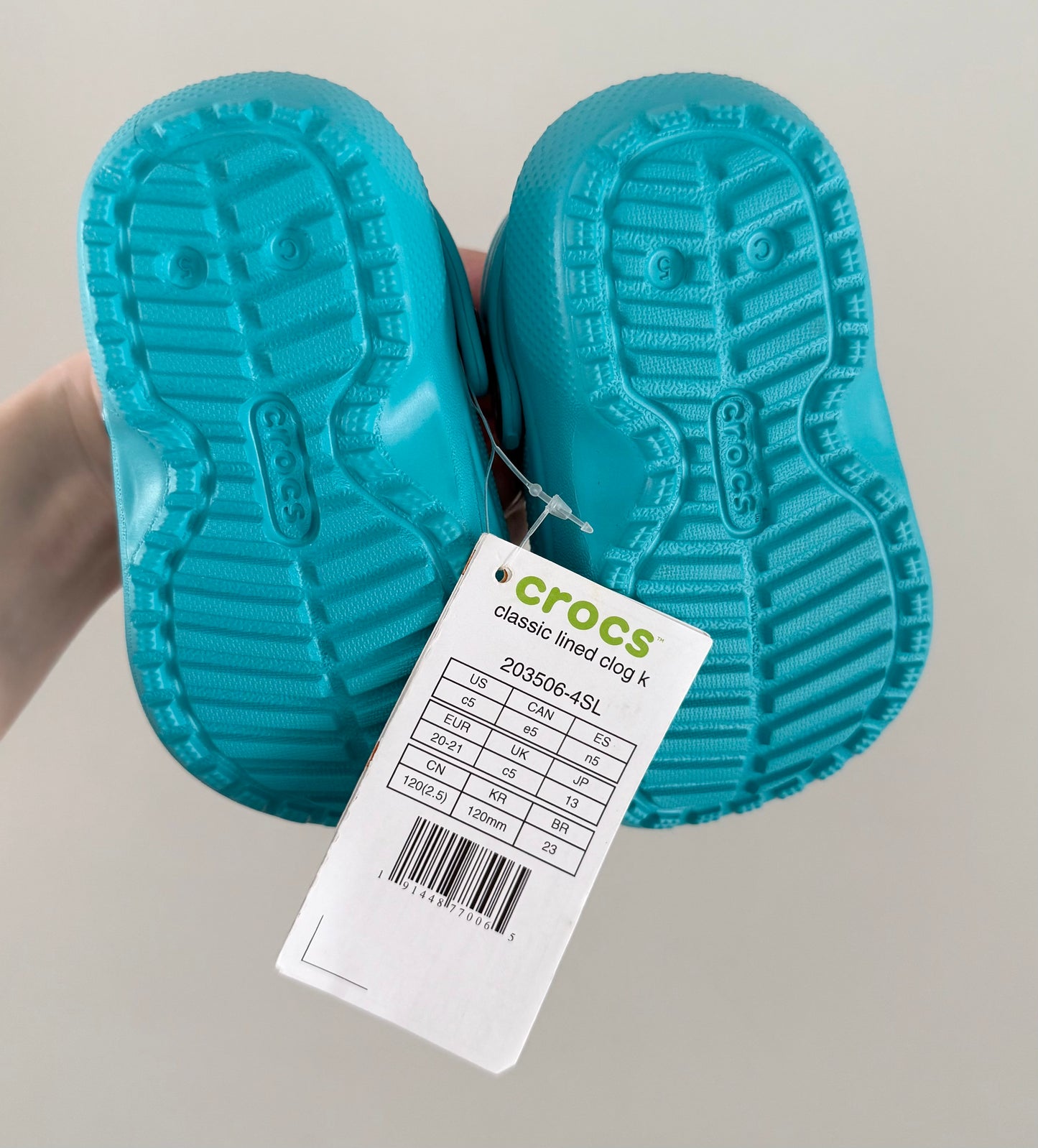 Crocs Blue Classic Lined Slip On Clog - New (5)