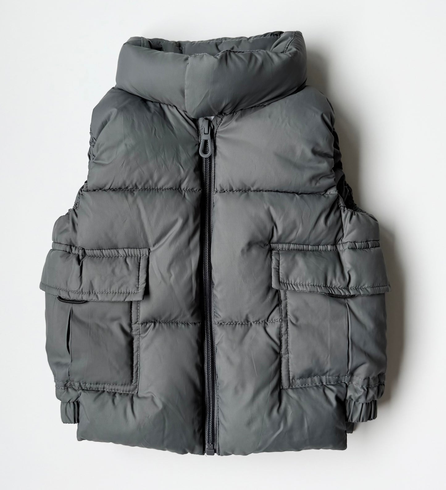 Zara Grey Puffer Vest (12-18 Months)