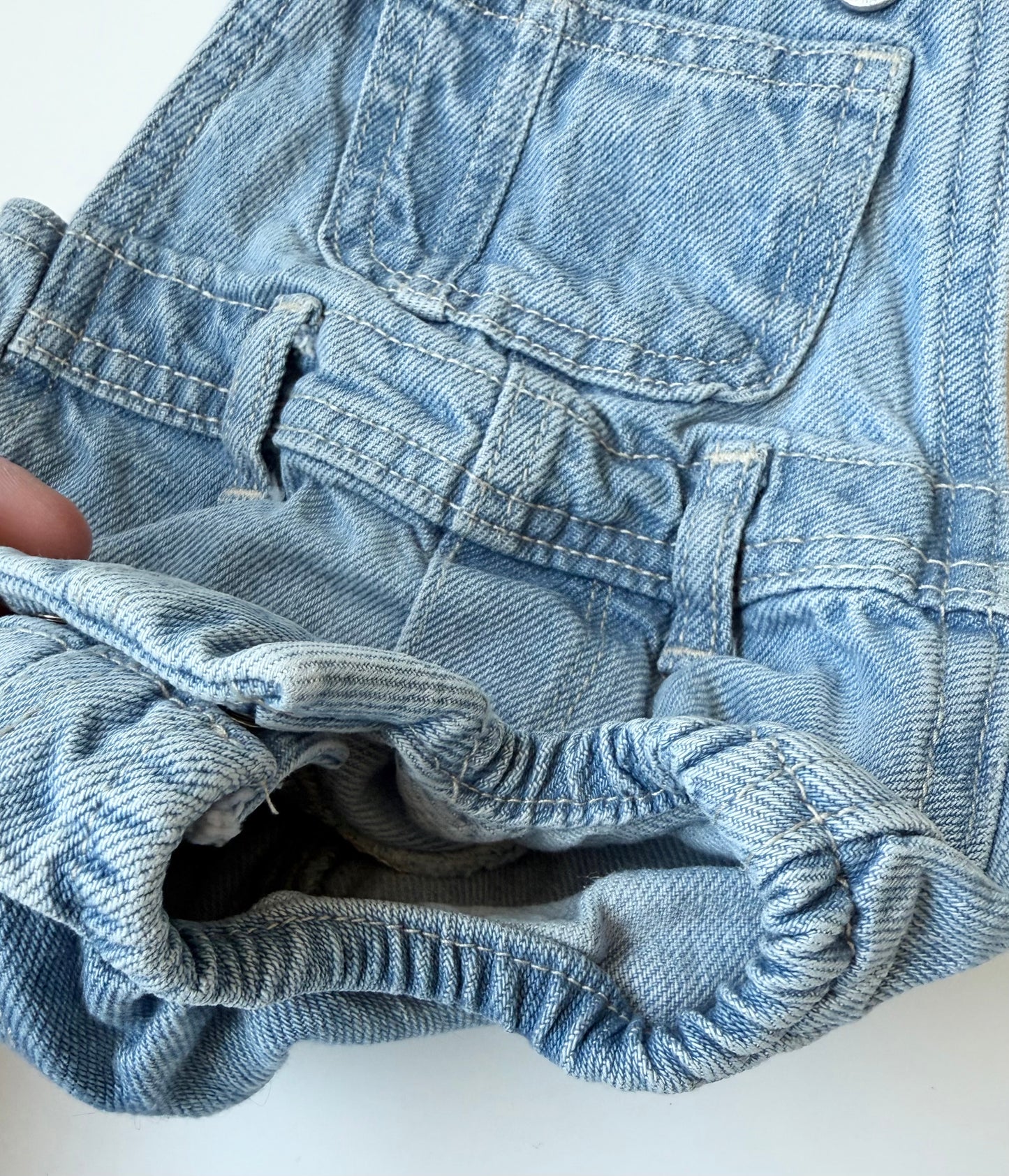 Old Navy Jean Bubble Overall Romper (0-3 Months)