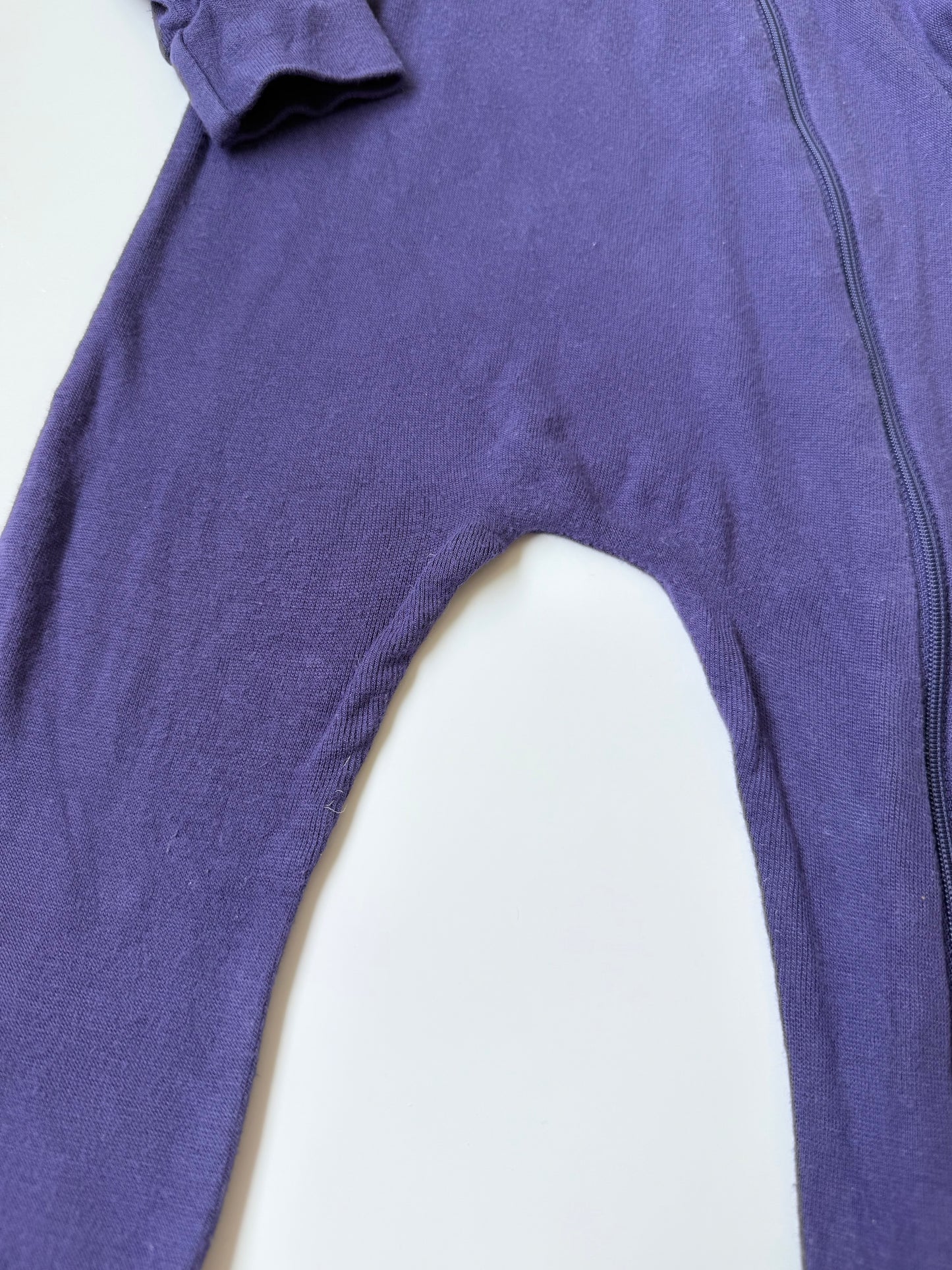 Kyte Eggplant Jersey Hooded Zipper Romper (12-18 Months)