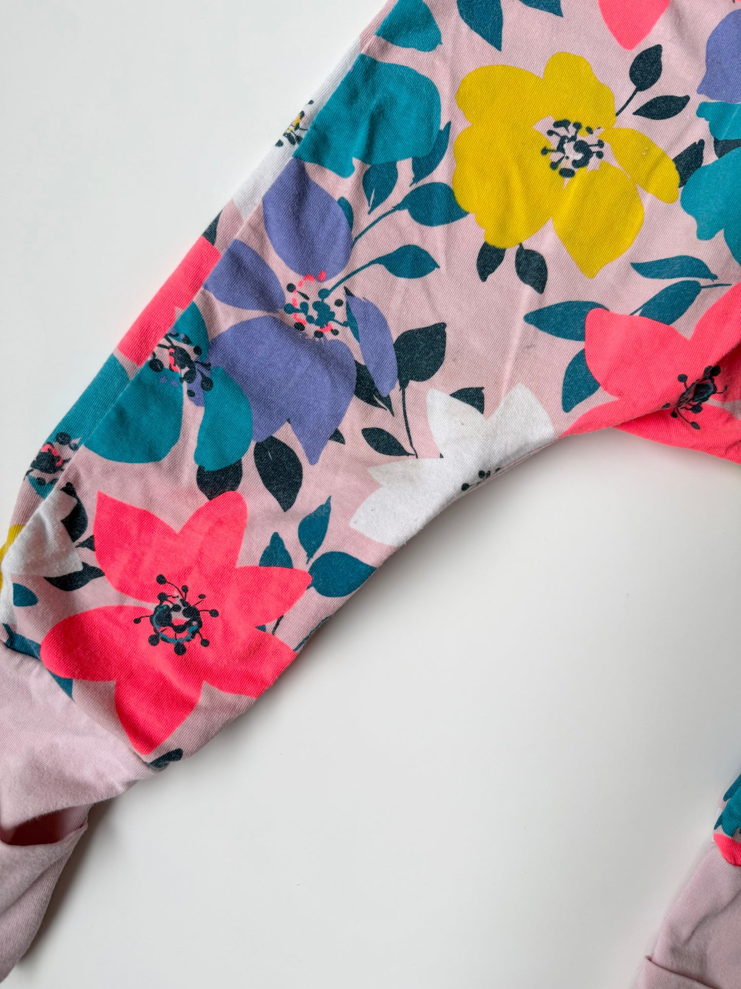Bonds Wondersuit Pink & Tropical Floral Sleeper Romper (12-18 Months)