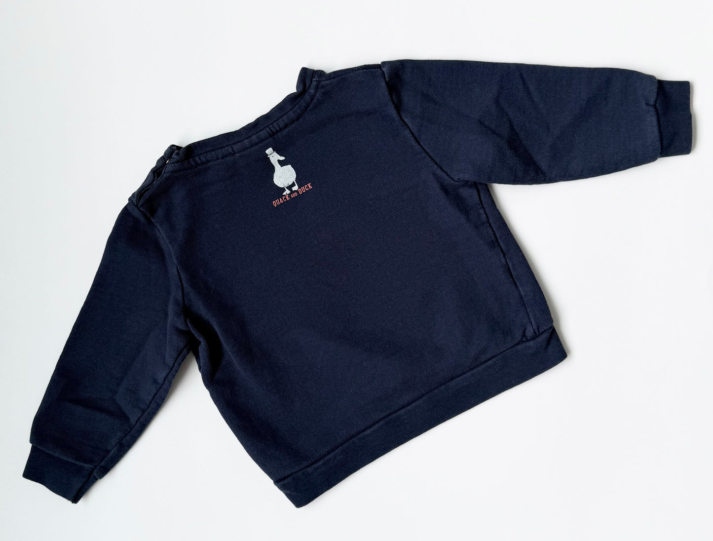 Zara Navy “Quack & Duck” Duck Crewneck Sweater (12-18 Months)