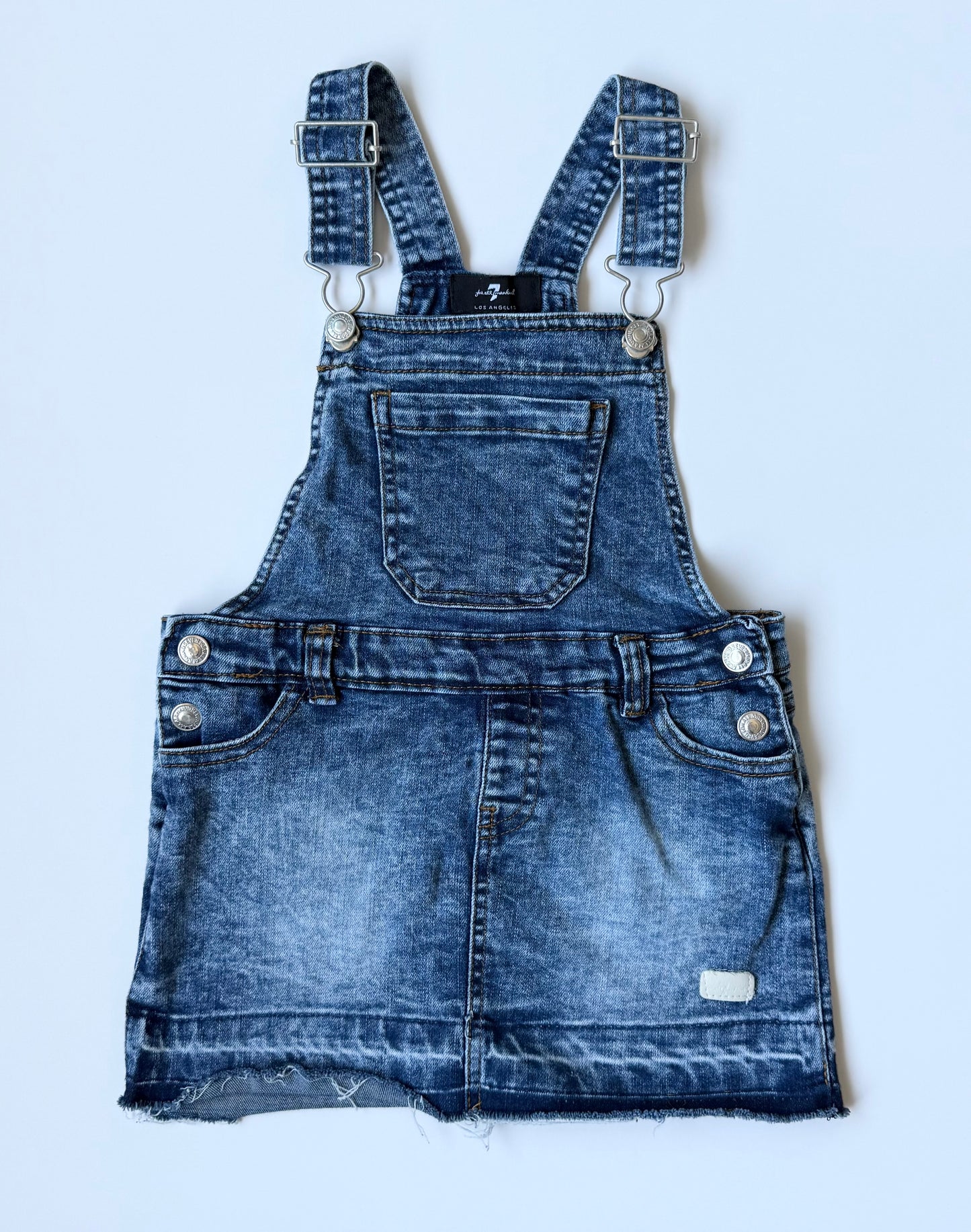 7 For All Mankind Jean Acid Wash Distressed Skirtall (3T)