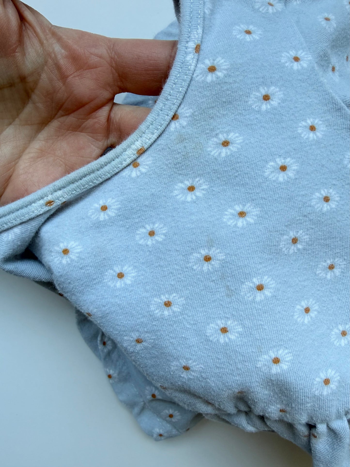 Alice + Ames Light Blue Daisies Short Sleeve Ballet Twirl Dress (3T)