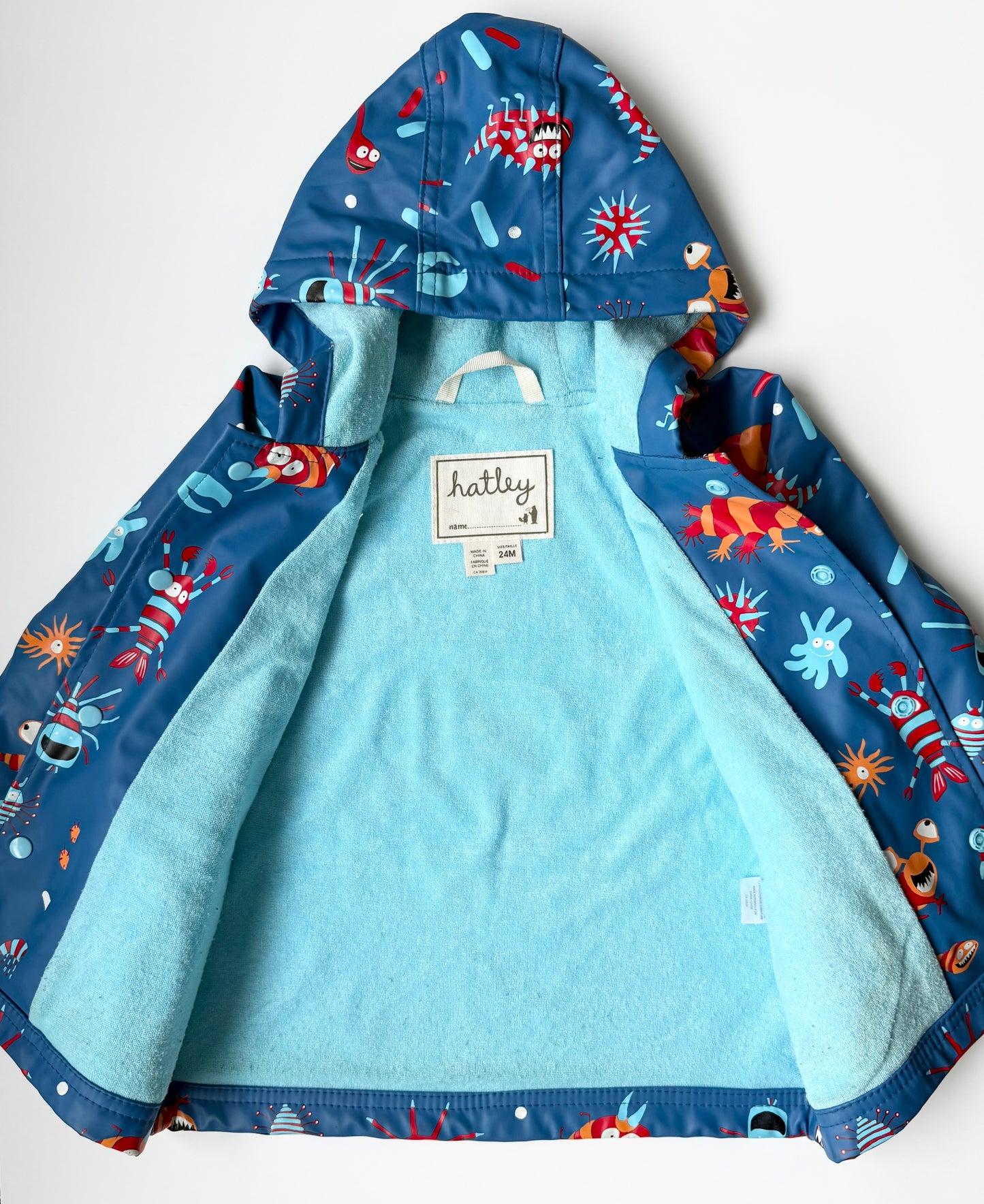 Hatley Blue Monsters Rain Jacket (24 Months)