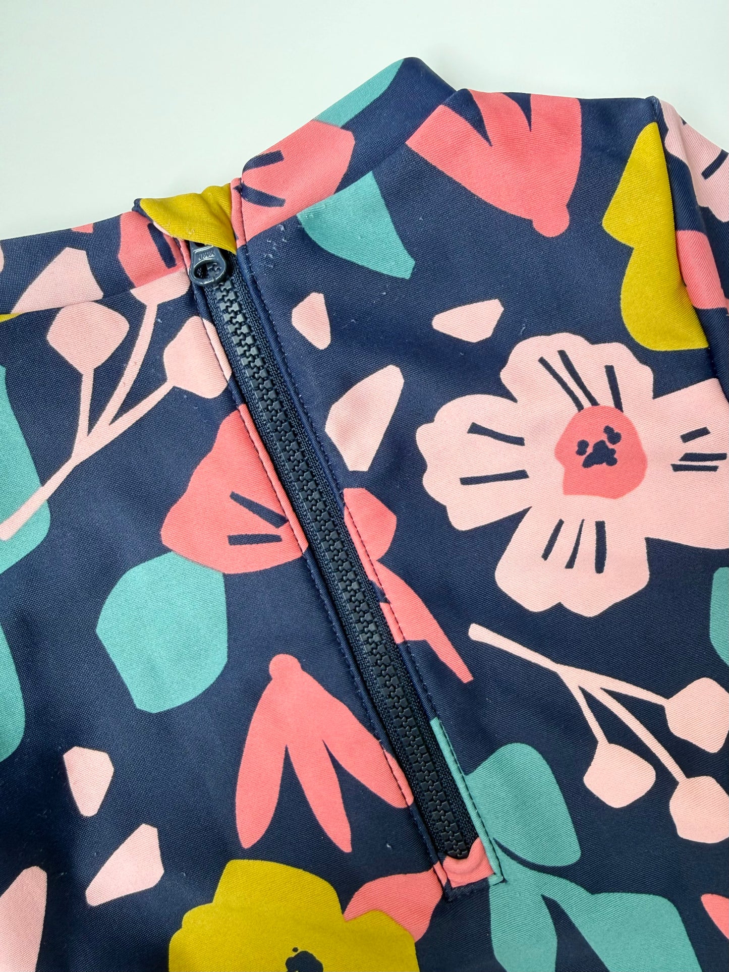 Simple Joys by Carters Navy & Colourful Floral Long Sleeve One Piece Swimsuit (18 Months)
