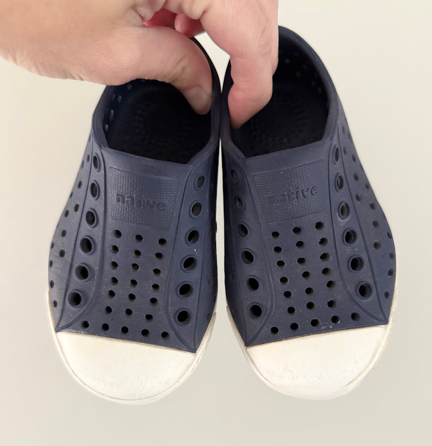 Native Dark Navy Blue Jefferson Slip Ons (C6)