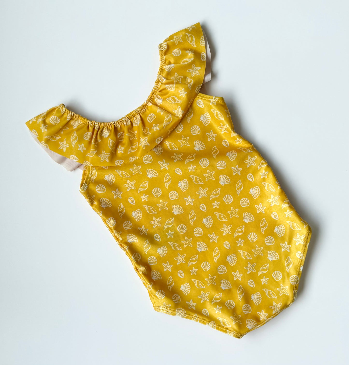 H&M Yellow Seashells Ruffle One Piece Swimsuit (18-24 Months)