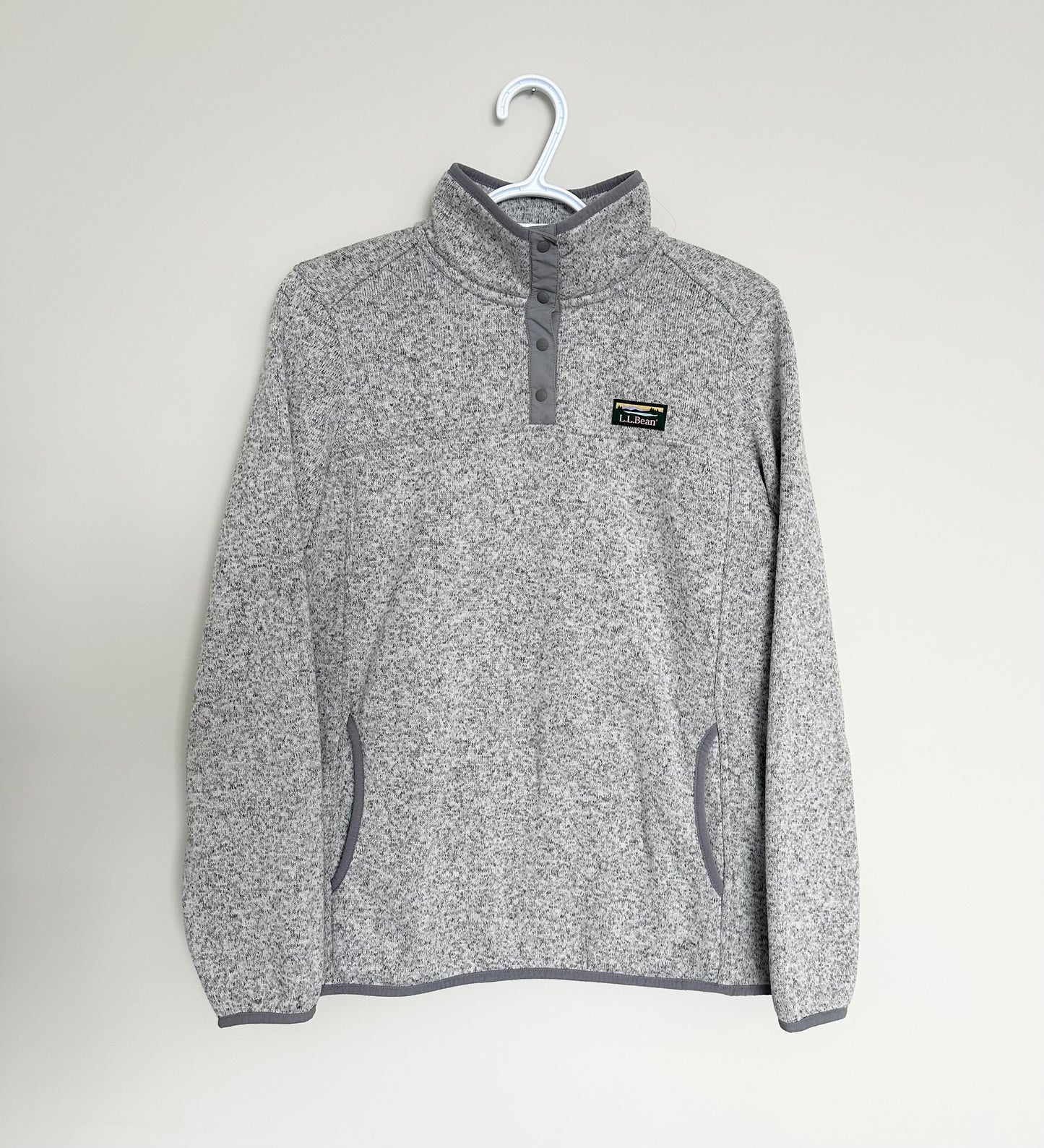 Women’s L.L.Bean Pewter Grey Sweater Fleece Pullover (Large)