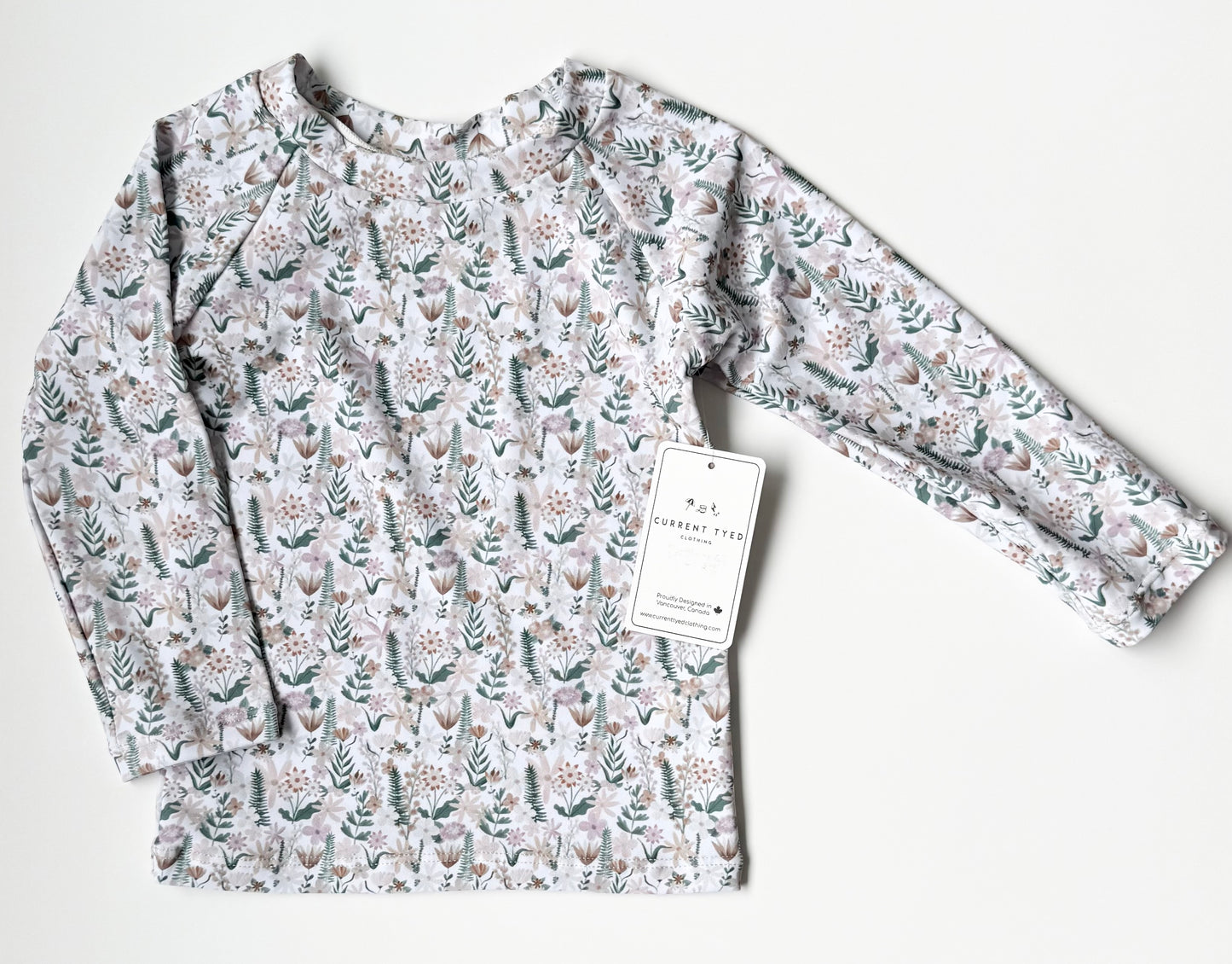 Current Tyed “The Zoey” Boho Floral Long Sleeve Swim Top - New (2/3 Years)