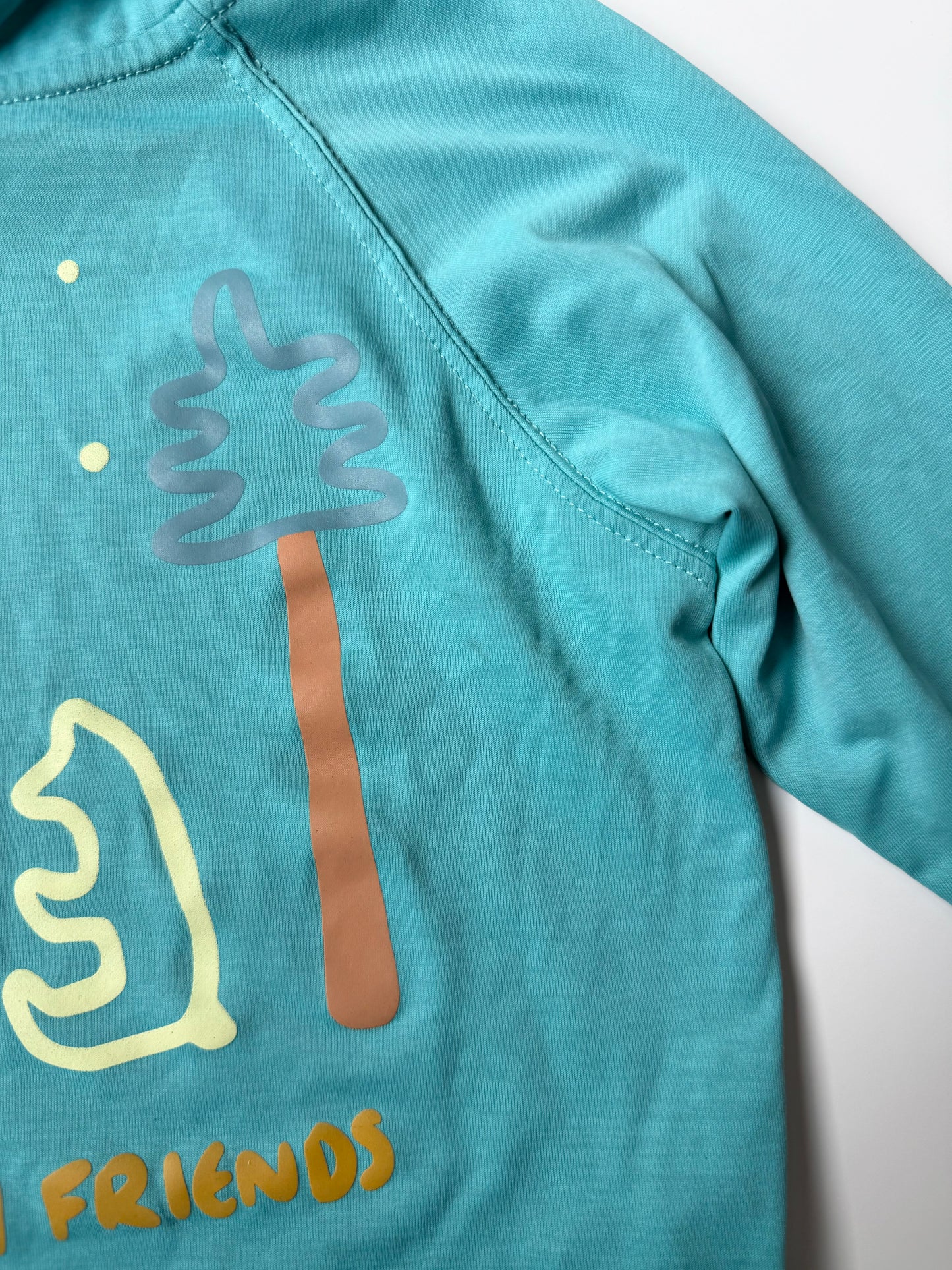 Patagonia Capilene Cool Daily Blue “Camp With Friends” Hooded Long Sleeve (3T)