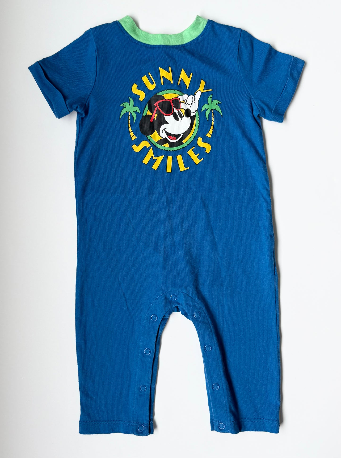 Joe Fresh Disney Blue Mickey “Sunny Smiles” T-Shirt Jumpsuit (6-12 Months)