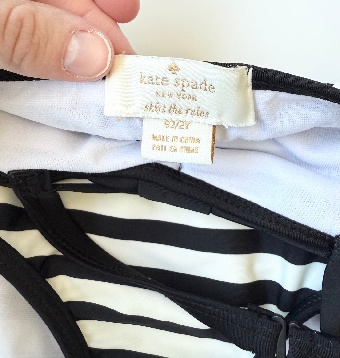 Kate Spade Black & White Stripped Two Piece Swimsuit (2 Years)