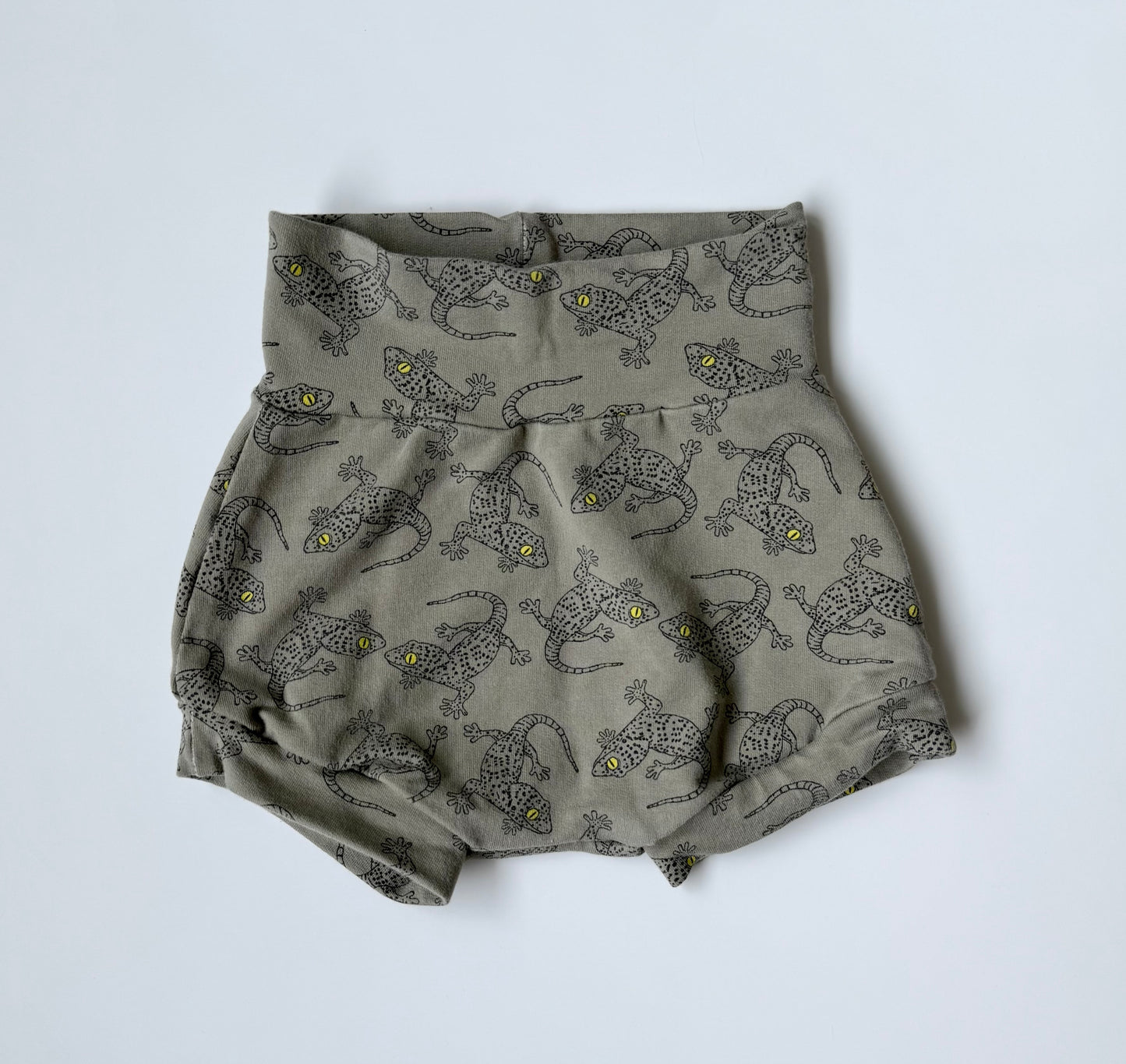 Handmade Green Gecko Bummie Shorts (6 Months)