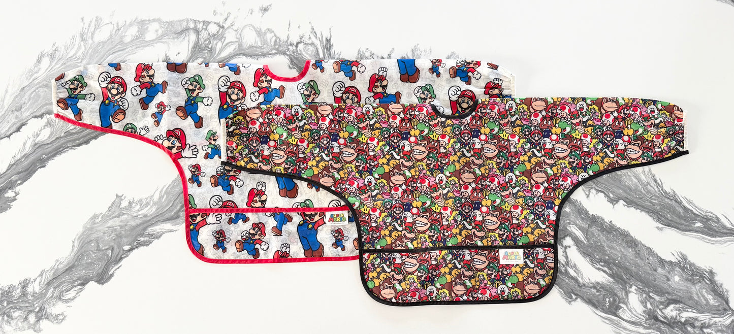 Bumkins Super Mario Long Sleeve Food/Craft Smocks