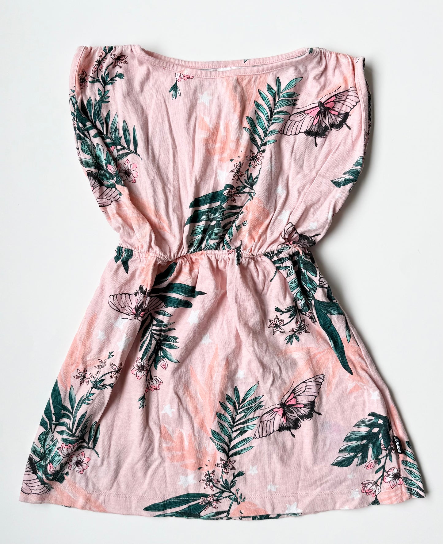 Bonds Pink Tropical Cinch Waist Sleeveless Dress (4T)