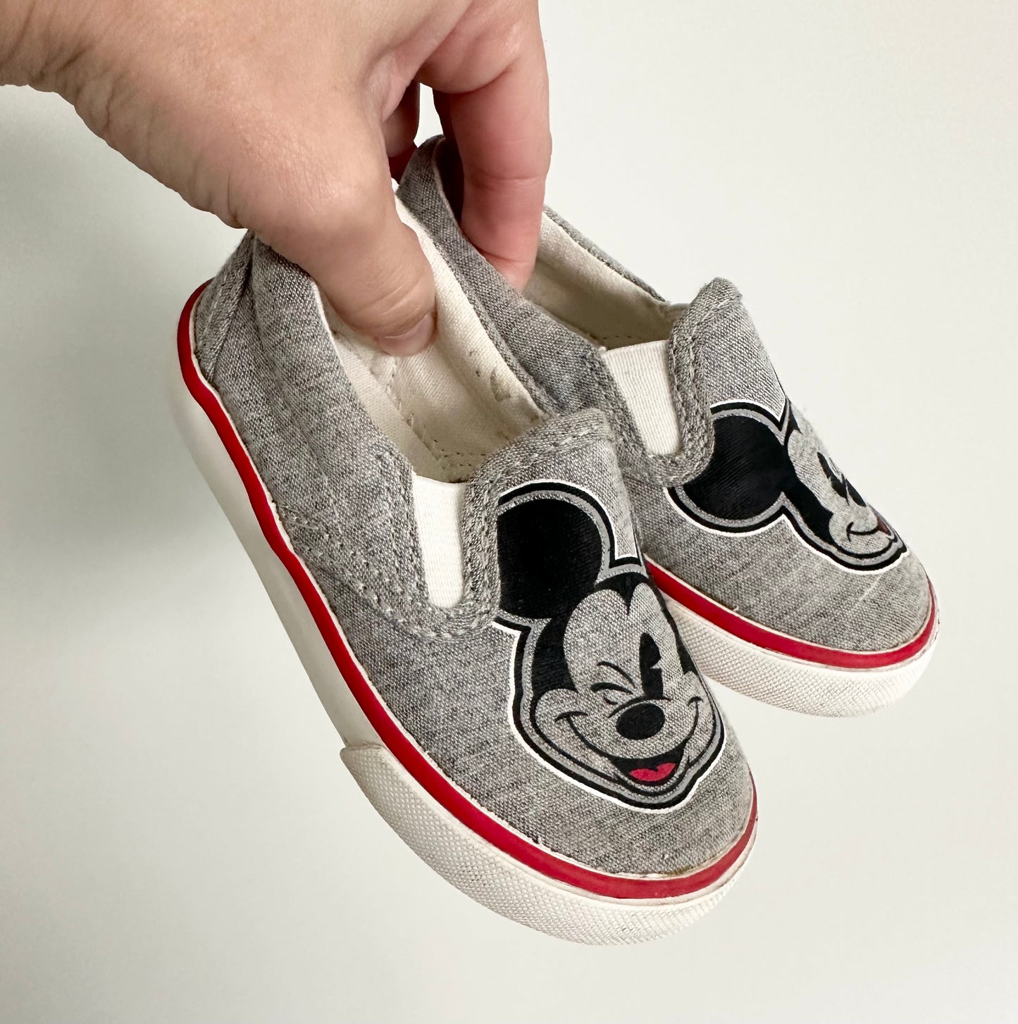 Baby Gap Disney Light Grey Mickey Slip Ons (6)