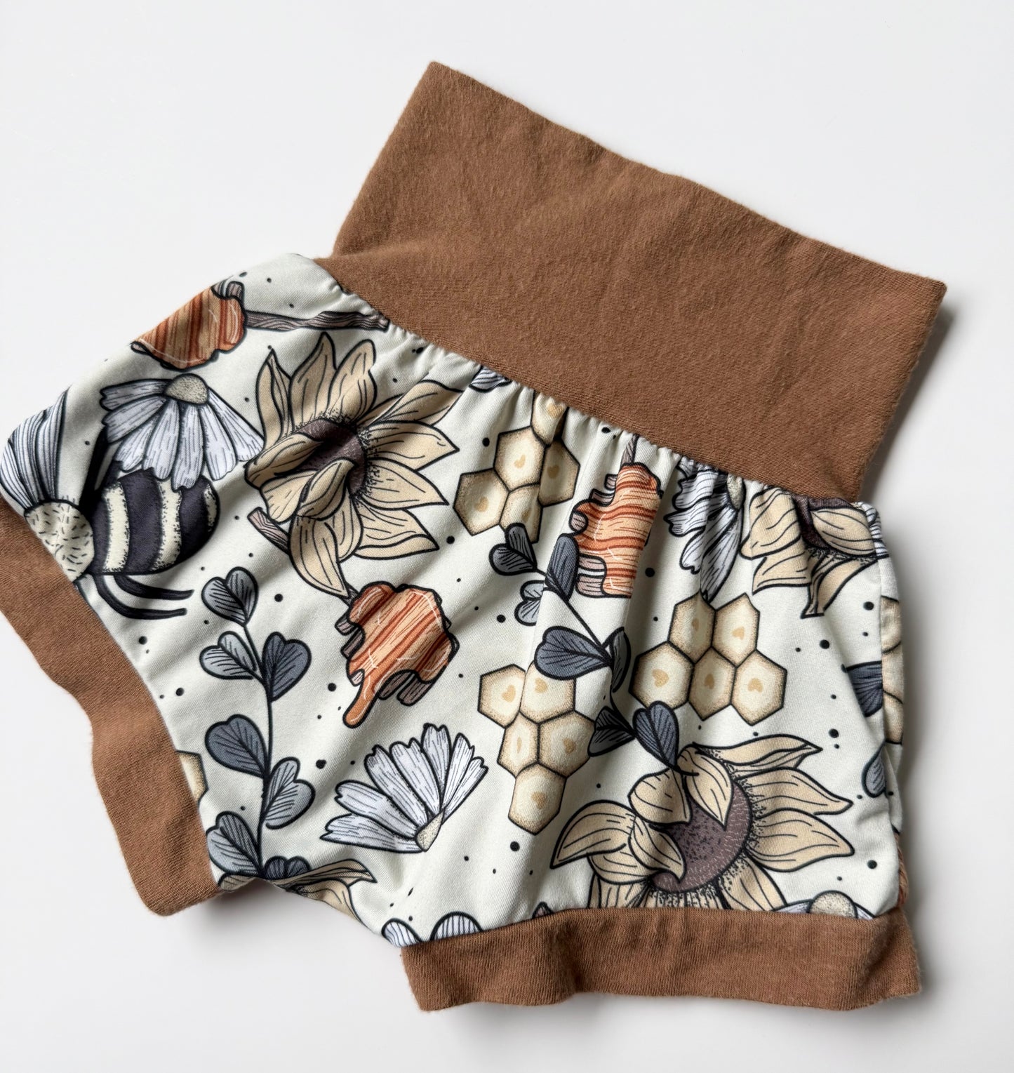 Five Little Wildlings Brown Honey Bee Bummie Shorts (3-18 Months)