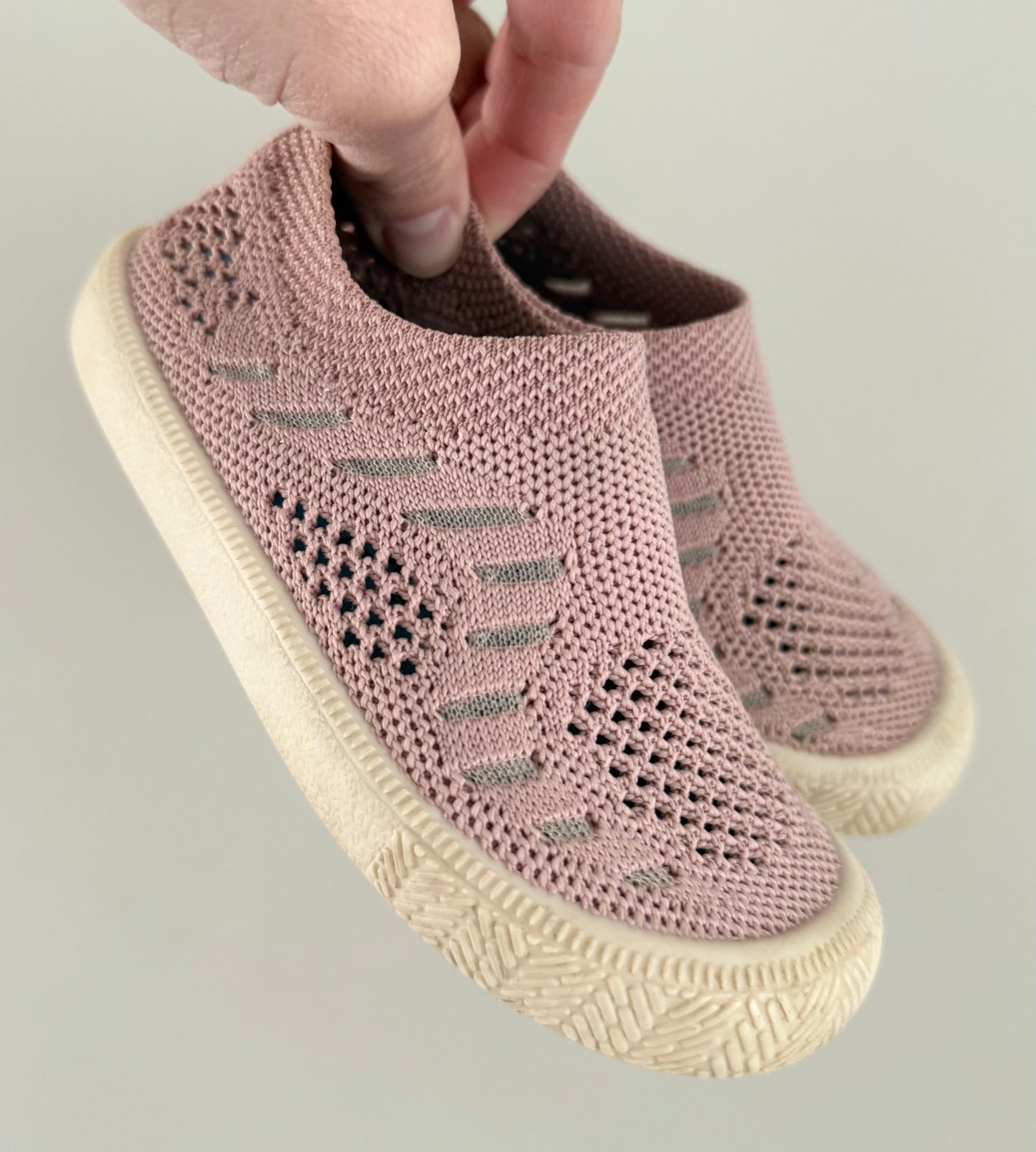 Jan & Jul Pink Knit Slip Ons (8)