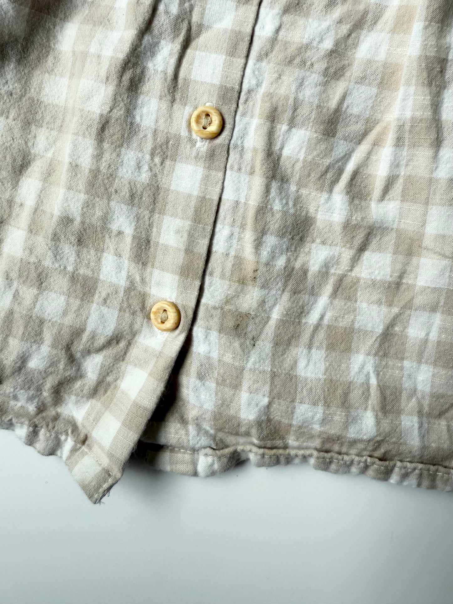 H&M Beige & White Checkered Tank Dress (9-12 Months)