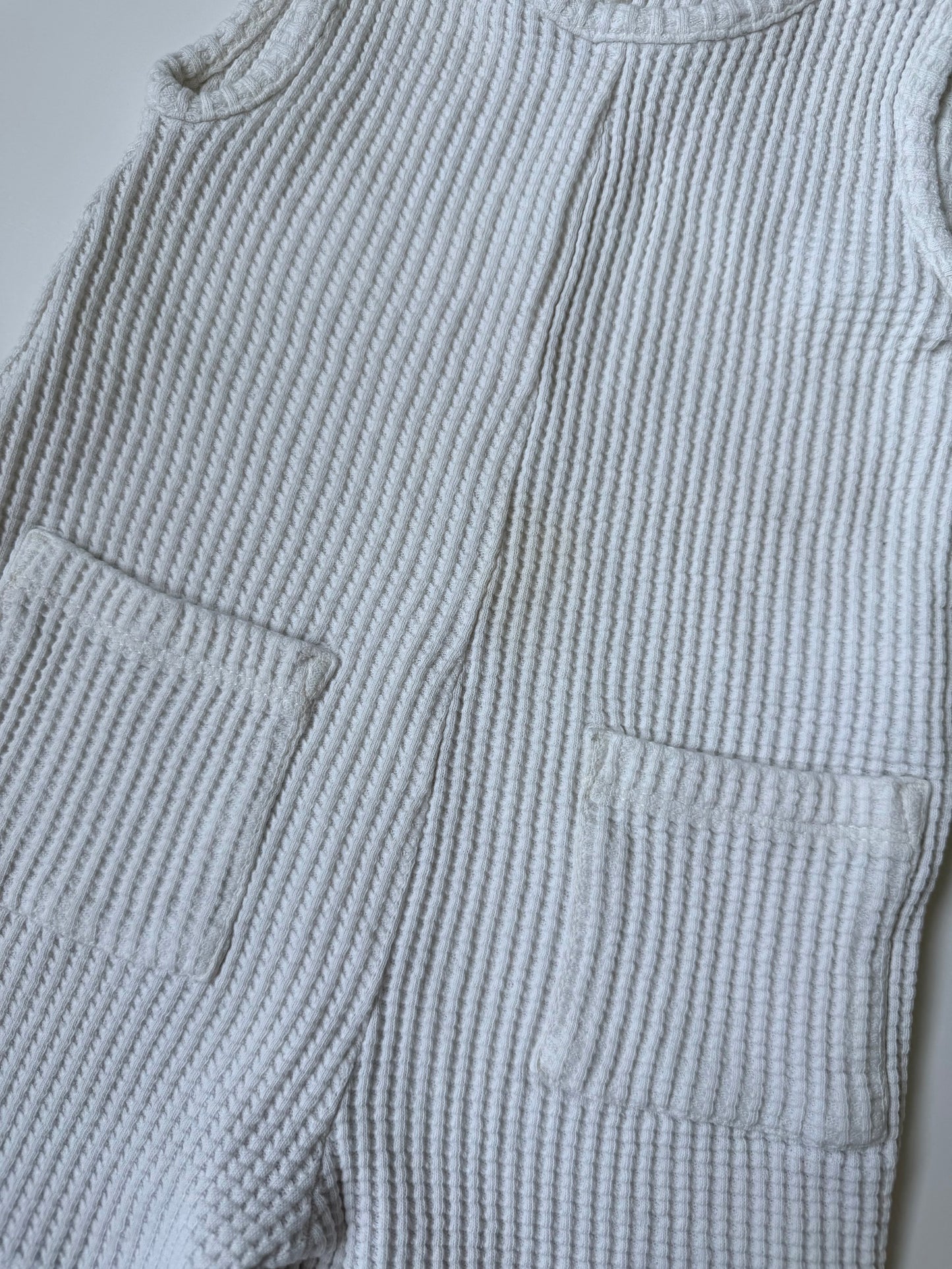 Rise Little Earthlings White Waffle Tank Romper (18-24 Months)