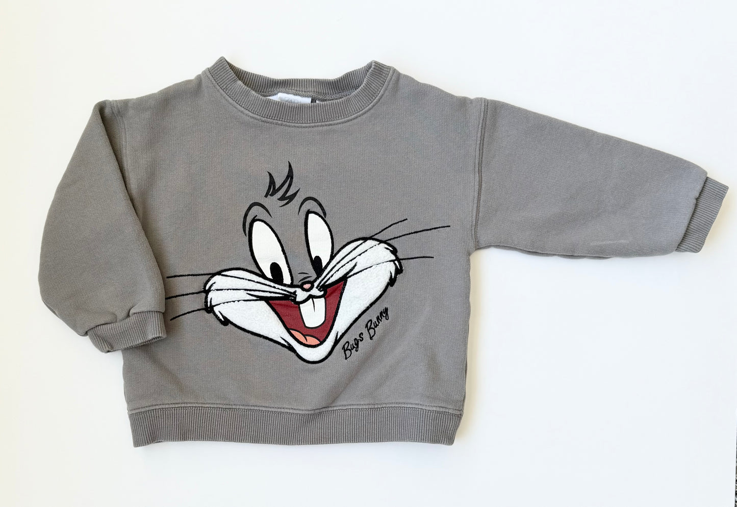 Zara Looney Tunes Grey Bugs Bunny Crewneck Sweater (2-3 Years)