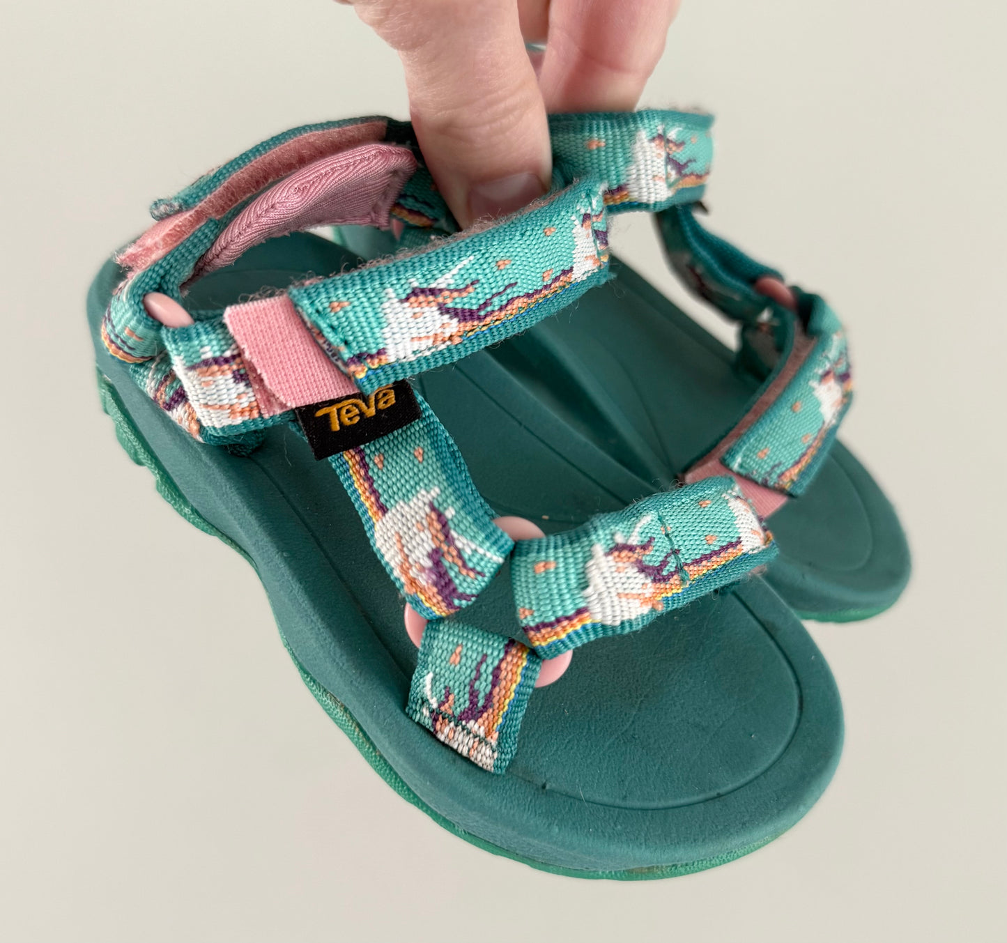 Teva Turquoise & Pink Unicorn Hurricane XLT 2 Velcro Strap Sandals (5)